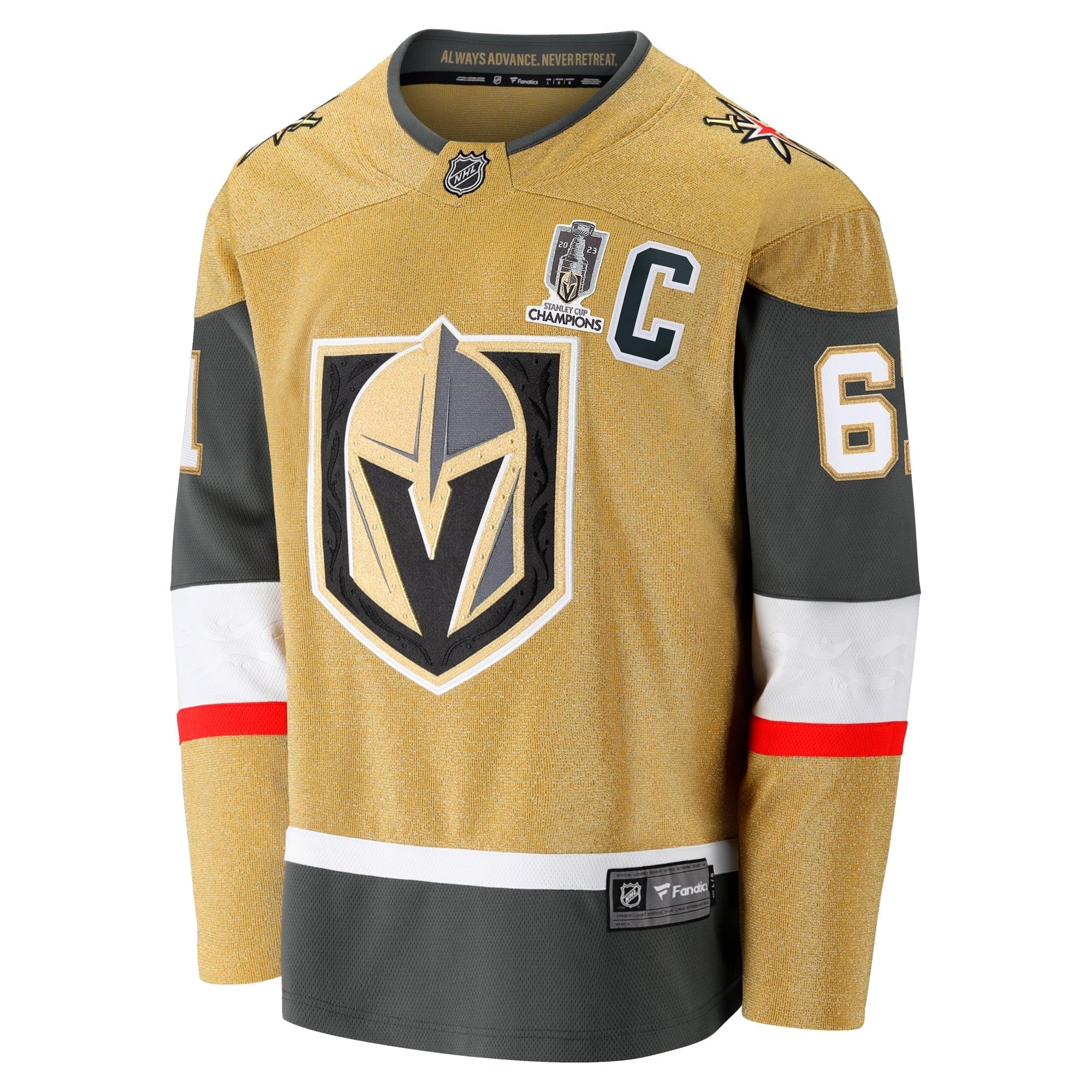 Men's Fanatics Branded Mark Stone Gold Vegas Golden Knights 2023 Stanley Cup Champions Home Breakaway Player Jersey