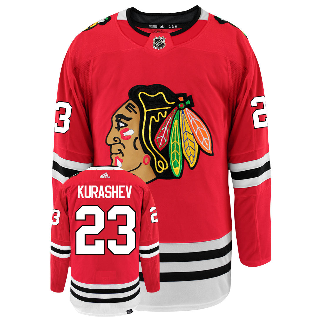 Philipp Kurashev Chicago Blackhawks Adidas Primegreen Authentic NHL Hockey Jersey