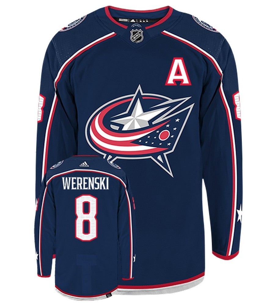 Zach Werenski Columbus Blue Jackets  Adidas Primegreen Authentic NHL Hockey Jersey