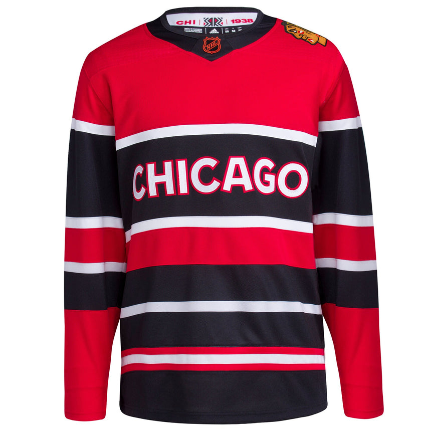 Men's Chicago Blackhawks adidas Red Reverse Retro 2.0 Authentic Blank Jersey