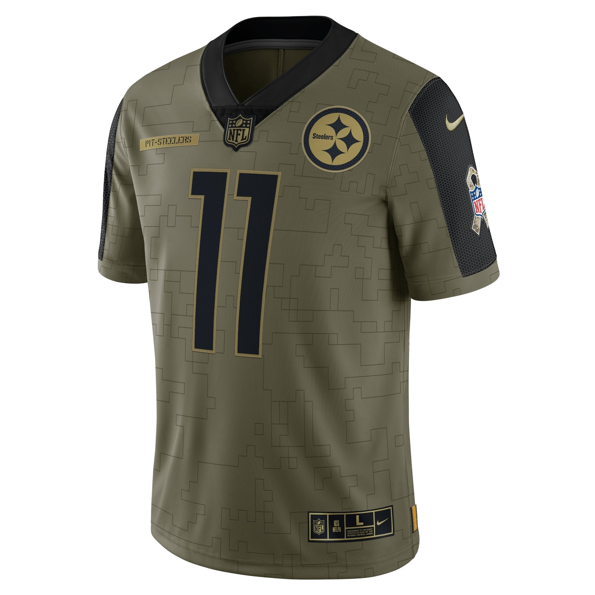 Men's Nike Chase Claypool Olive Pittsburgh Steelers 2021 Salute To Service Limited Player Jersey
