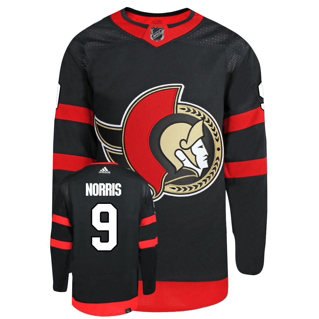Josh Norris Ottawa Senators Adidas Primegreen Authentic NHL Hockey Jersey