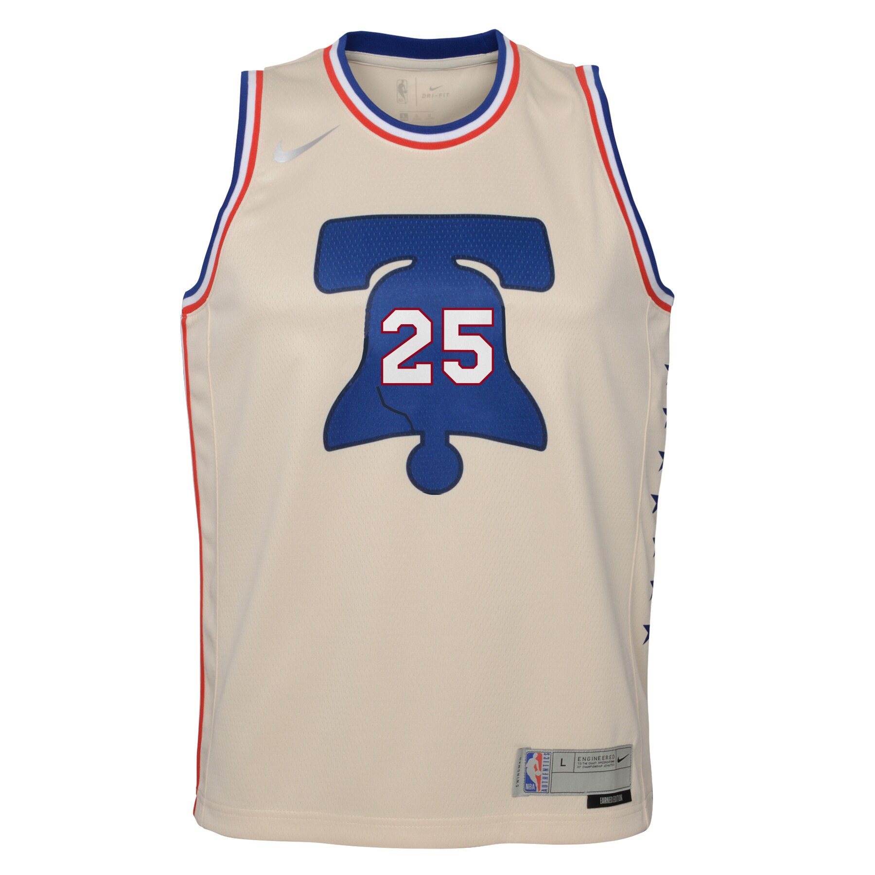 Ben Simmons Philadelphia 76ers Nike Youth 2020/21 Swingman Player Jersey Cream - Earned Edition