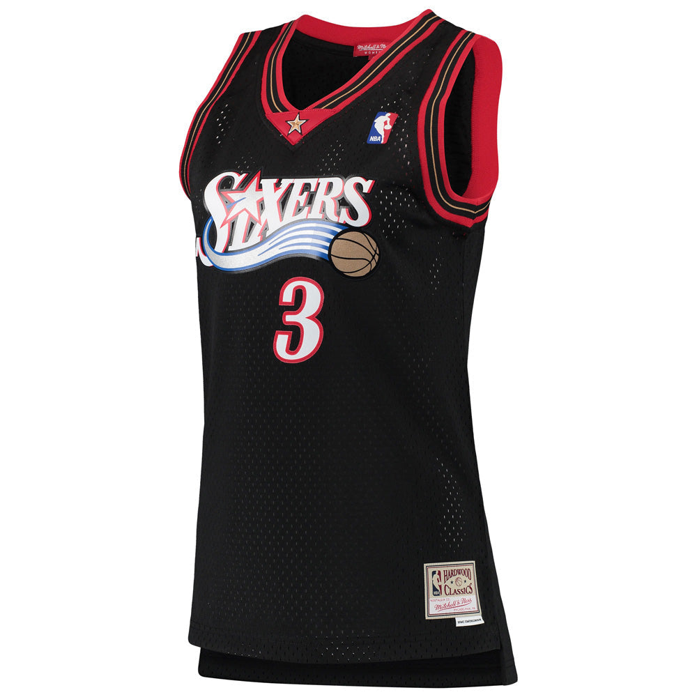 Women's Philadelphia 76ers Allen Iverson 2000-01 Hardwood Classics Jersey - Black