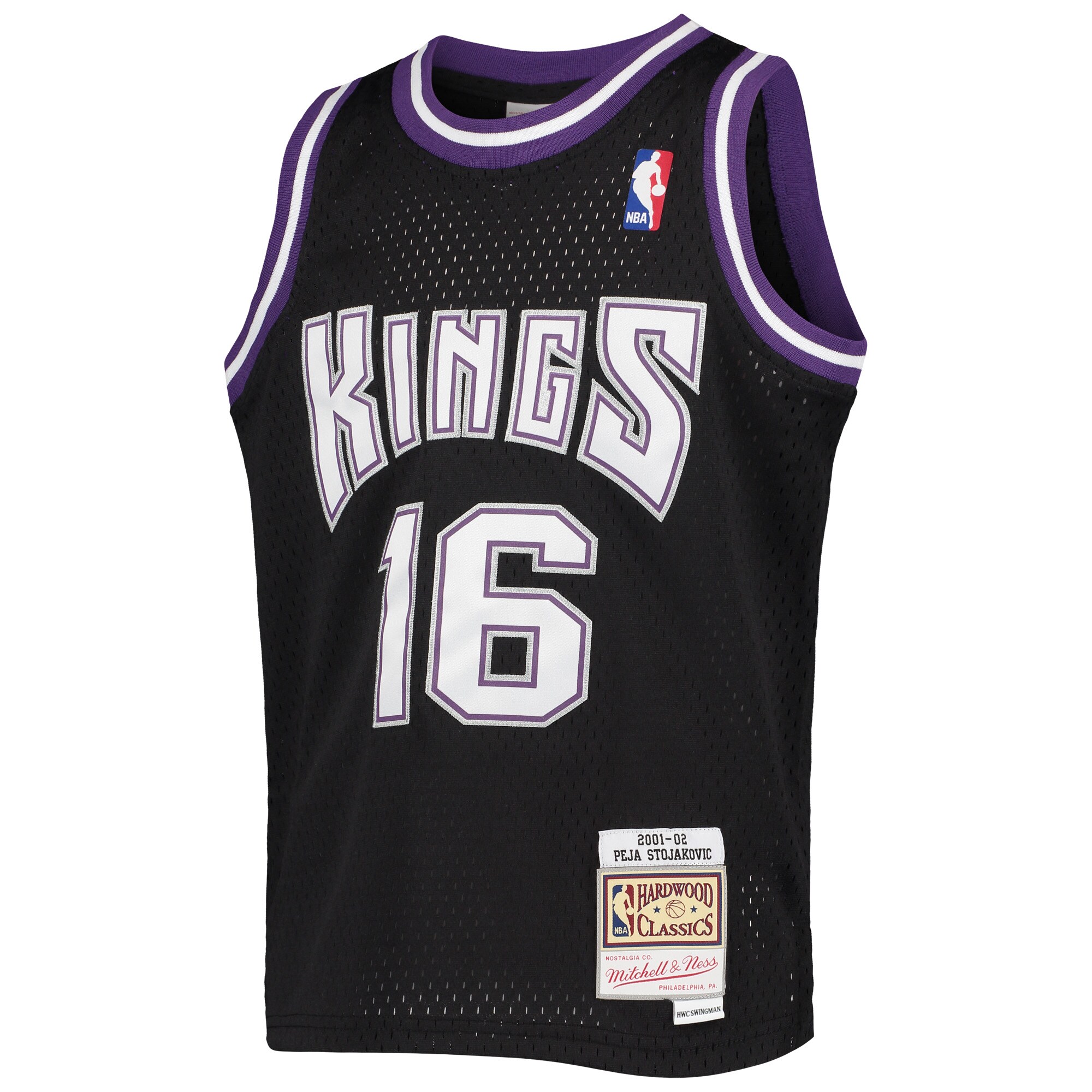 Peja Stojakovic Sacramento Kings Mitchell & Ness Youth 2000-01 Hardwood Classics Swingman Jersey - Black