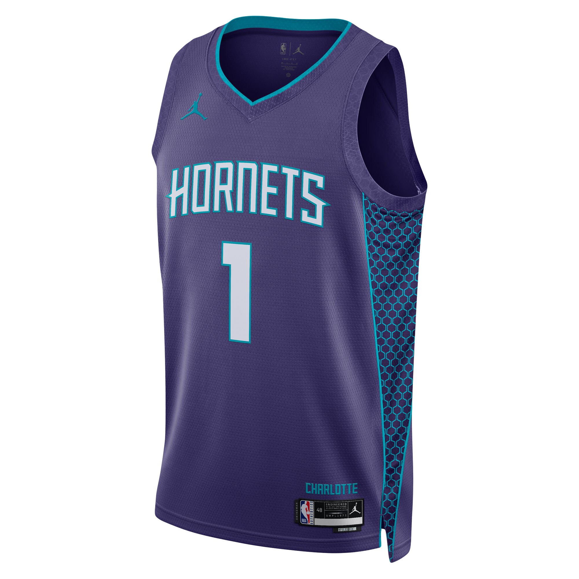 LaMelo Ball Charlotte Hornets Jordans Brand Unisex Swingman Jersey - Statement Edition - Purple