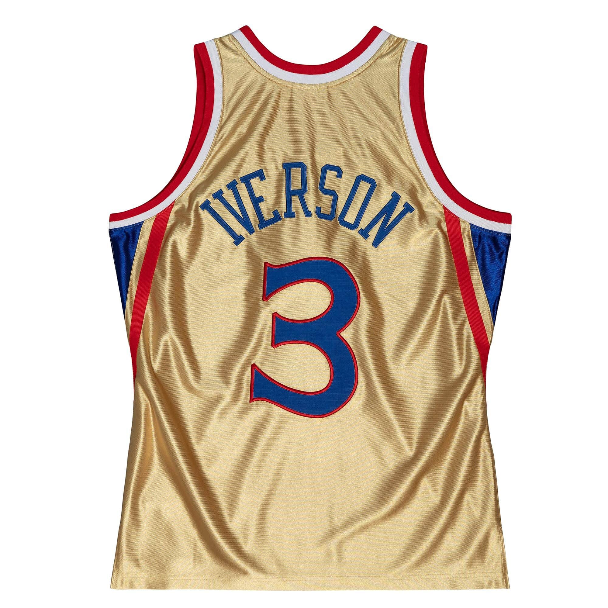 75th Anniversary Gold Swingman Allen Iverson Philadelphia 76ers 1996-97 Jersey