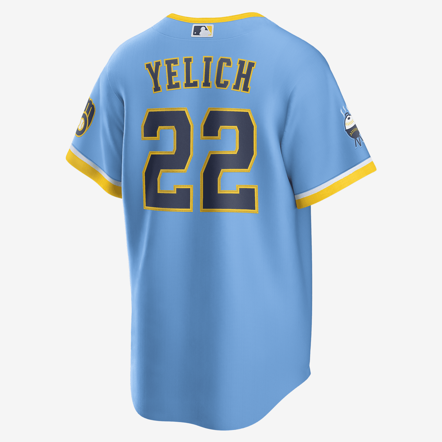 MLB Milwaukee Brewers City Connect (Christian Yelich) Men's Replica Baseball Jersey - Powder Blue