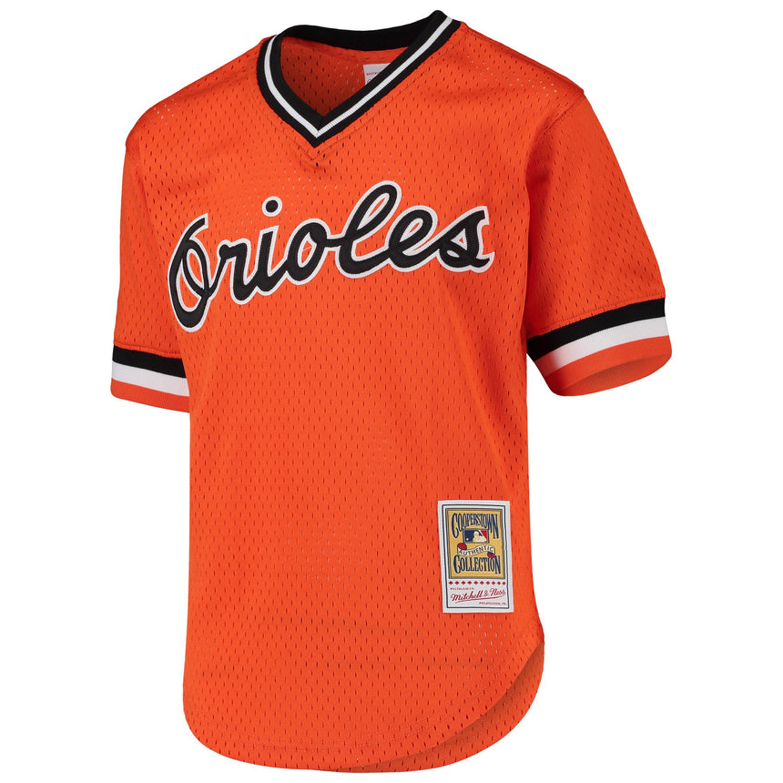 Men's Cal Ripken Jr. Baltimore Orioles Mitchell & Ness Cooperstown Collection Authentic Mesh Batting Practice Jersey - Orange