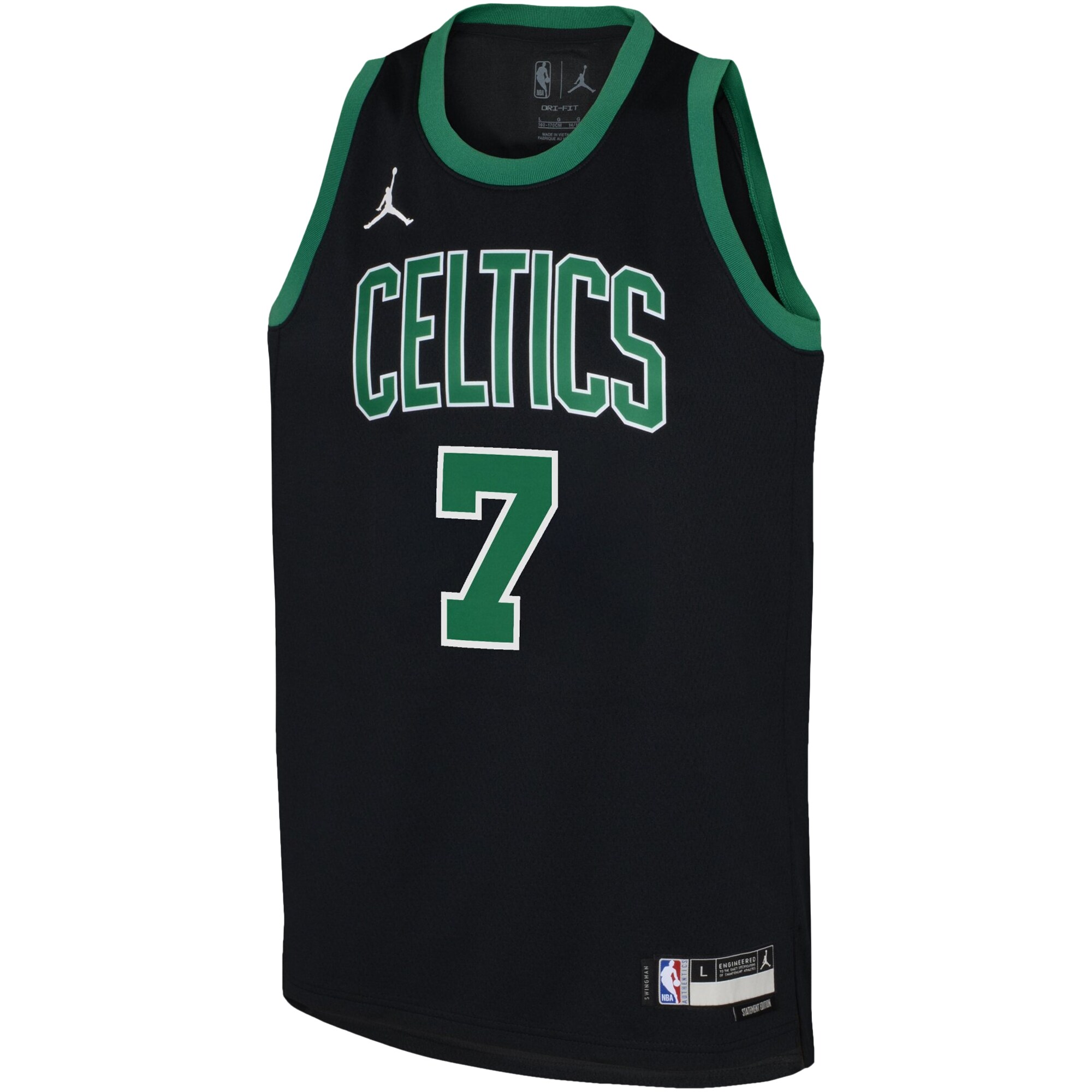 Jaylen Brown Boston Celtics Jordans Brand Youth Swingman Jersey - Statement - Black