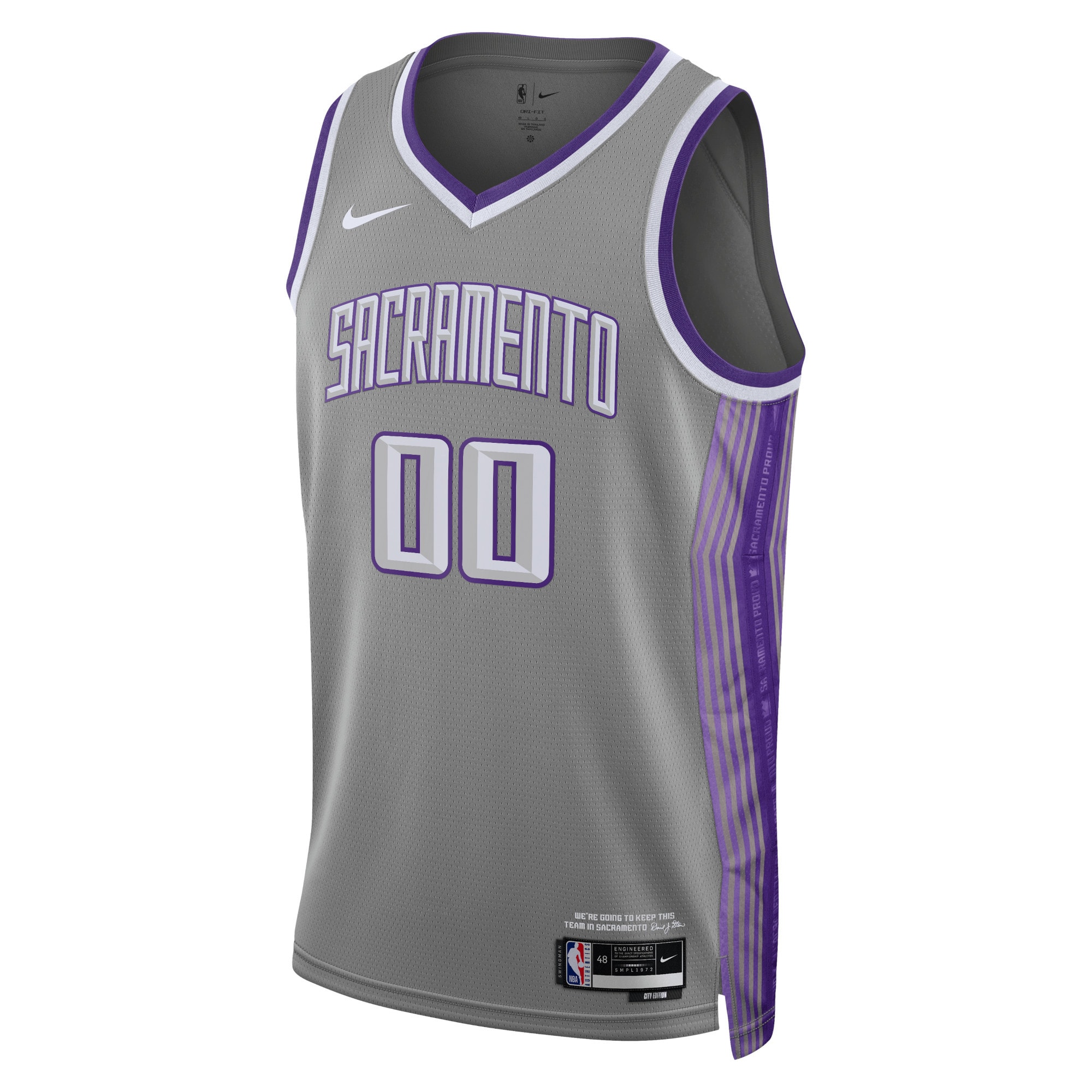 Sacramento Kings Nike Unisex 2022/23 Swingman Custom Jersey - City Edition - Black