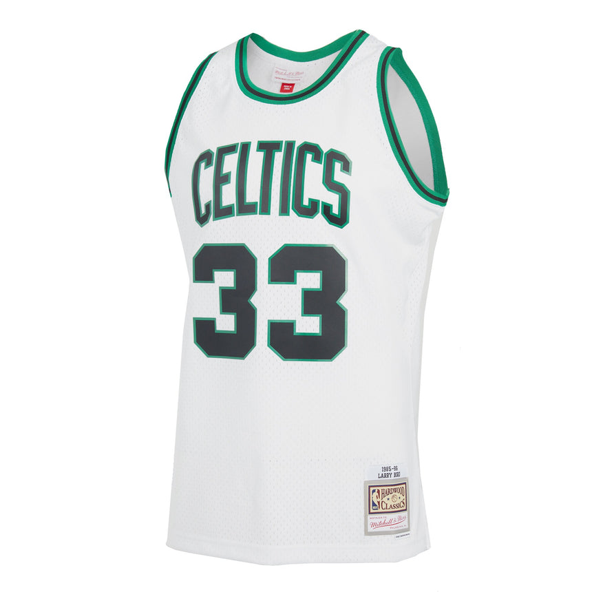Men's Mitchell & Ness Larry Bird White Boston Celtics 1985-86 Hardwood Classics Reload 2.0 Swingman Jersey