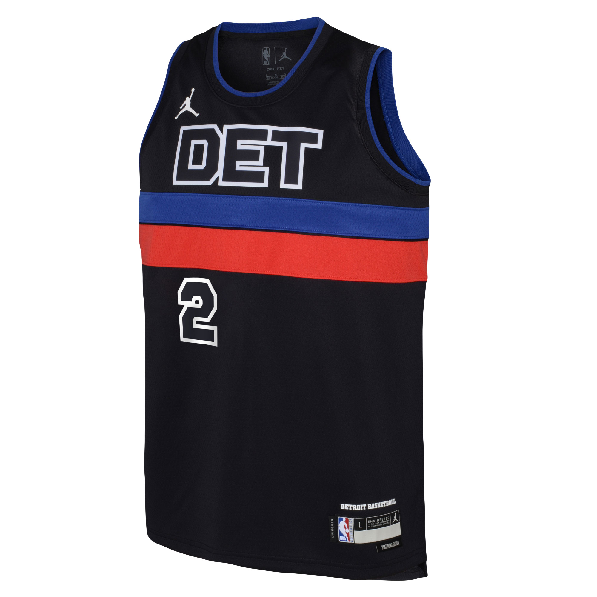 Cade Cunningham Detroit Pistons Jordans Brand Youth Swingman Jersey - Statement Edition - Black