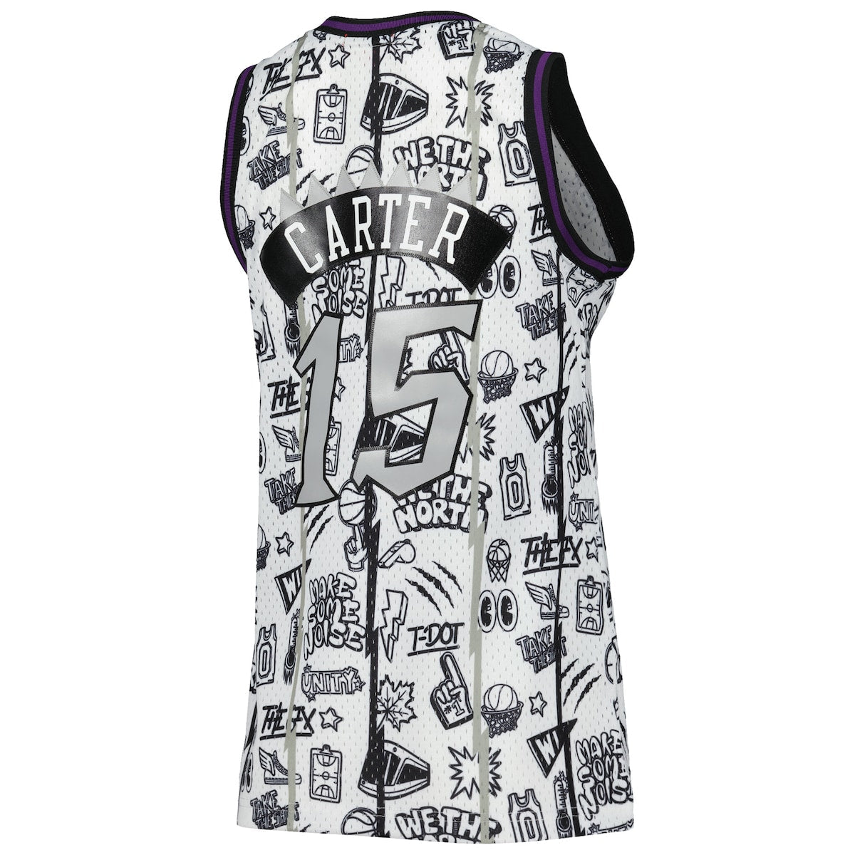 Women's Vince Carter Mitchell & Ness Raptors 1998 Doodle Swingman Jersey - White