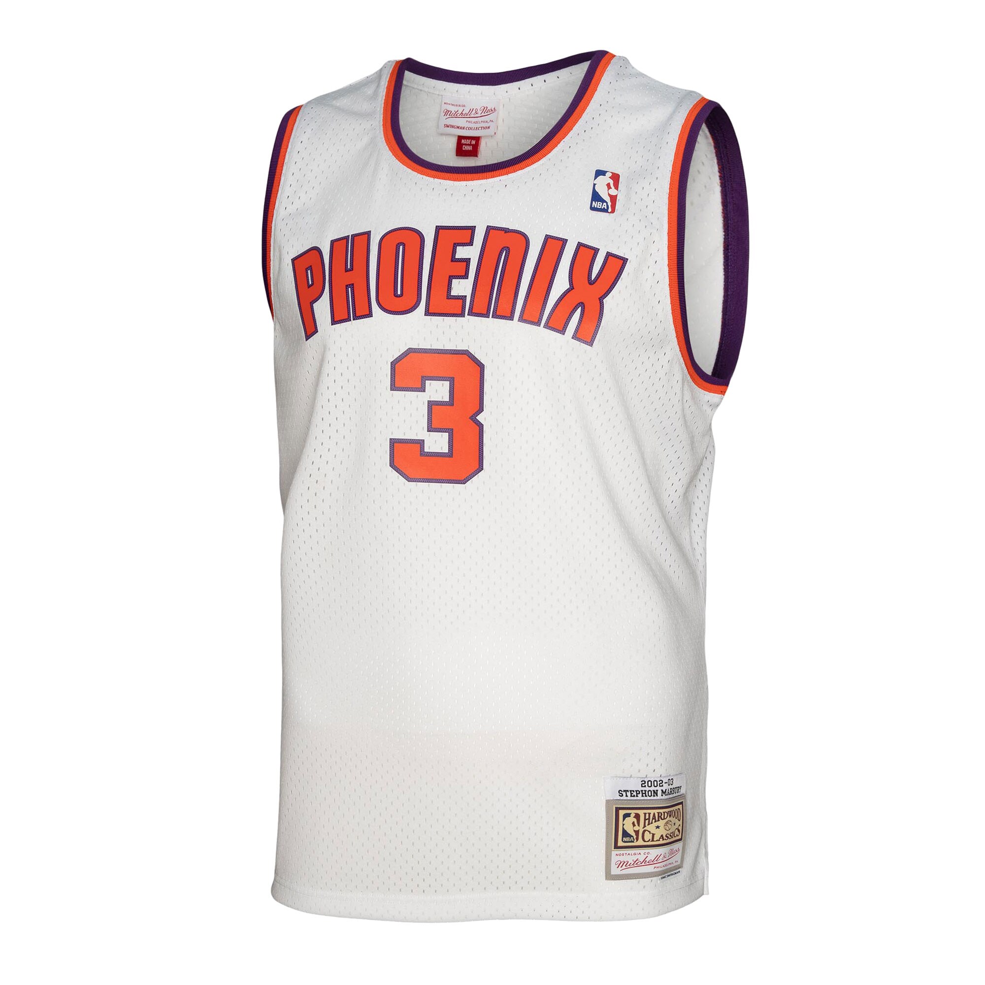 Stephon Marbury Phoenix Suns Mitchell & Ness 2001/02 Hardwood Classics Swingman Jersey - White