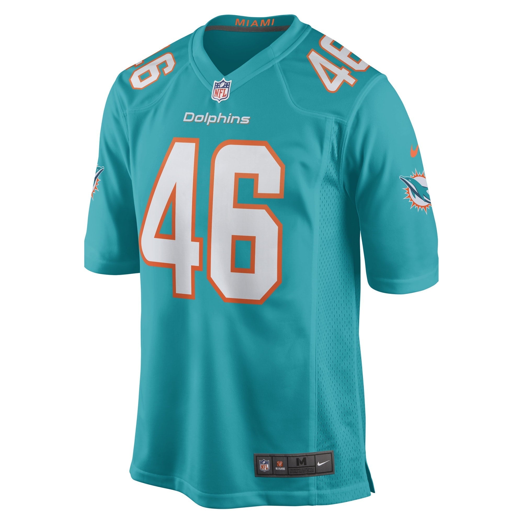 Men's Nike John Lovett Aqua Miami Dolphins Game Player Jersey