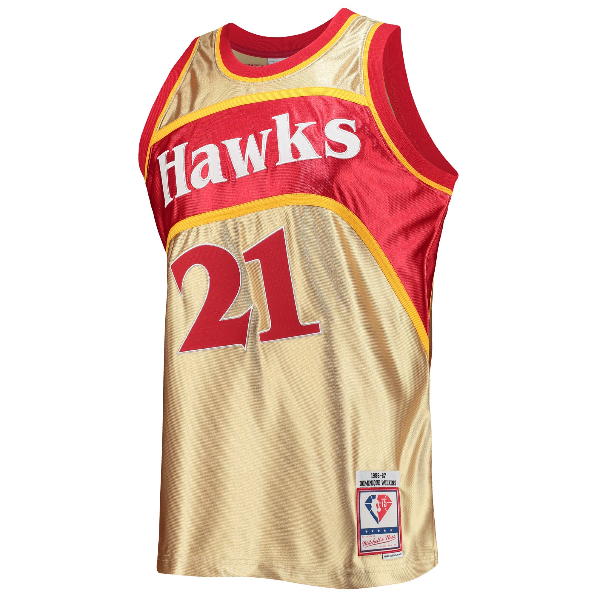 Dominique Wilkins Atlanta Hawks Mitchell & Ness 75th Anniversary 1986/87 Hardwood Classics Swingman Jersey - Gold