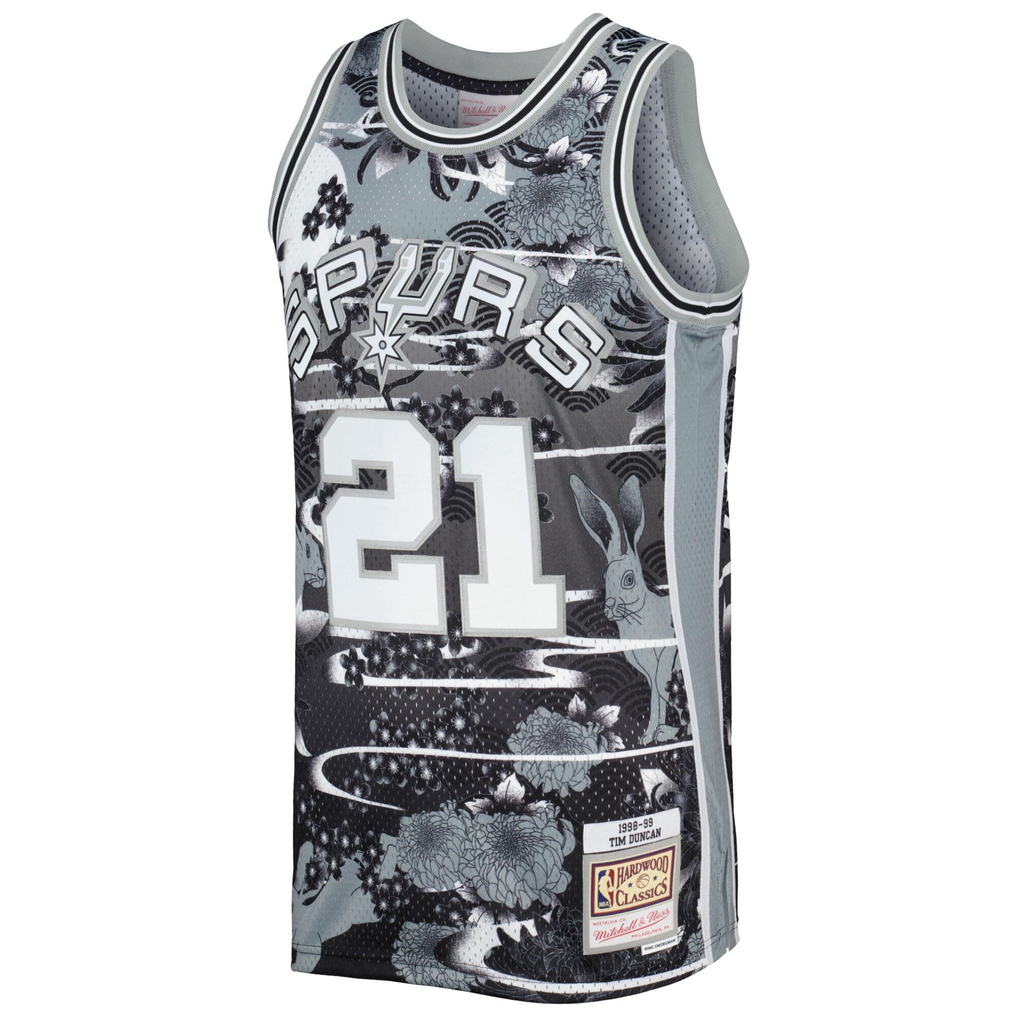 Tim Duncan San Antonio Spurs Mitchell & Ness Hardwood Classics Lunar New Year Swingman Jersey - Silver