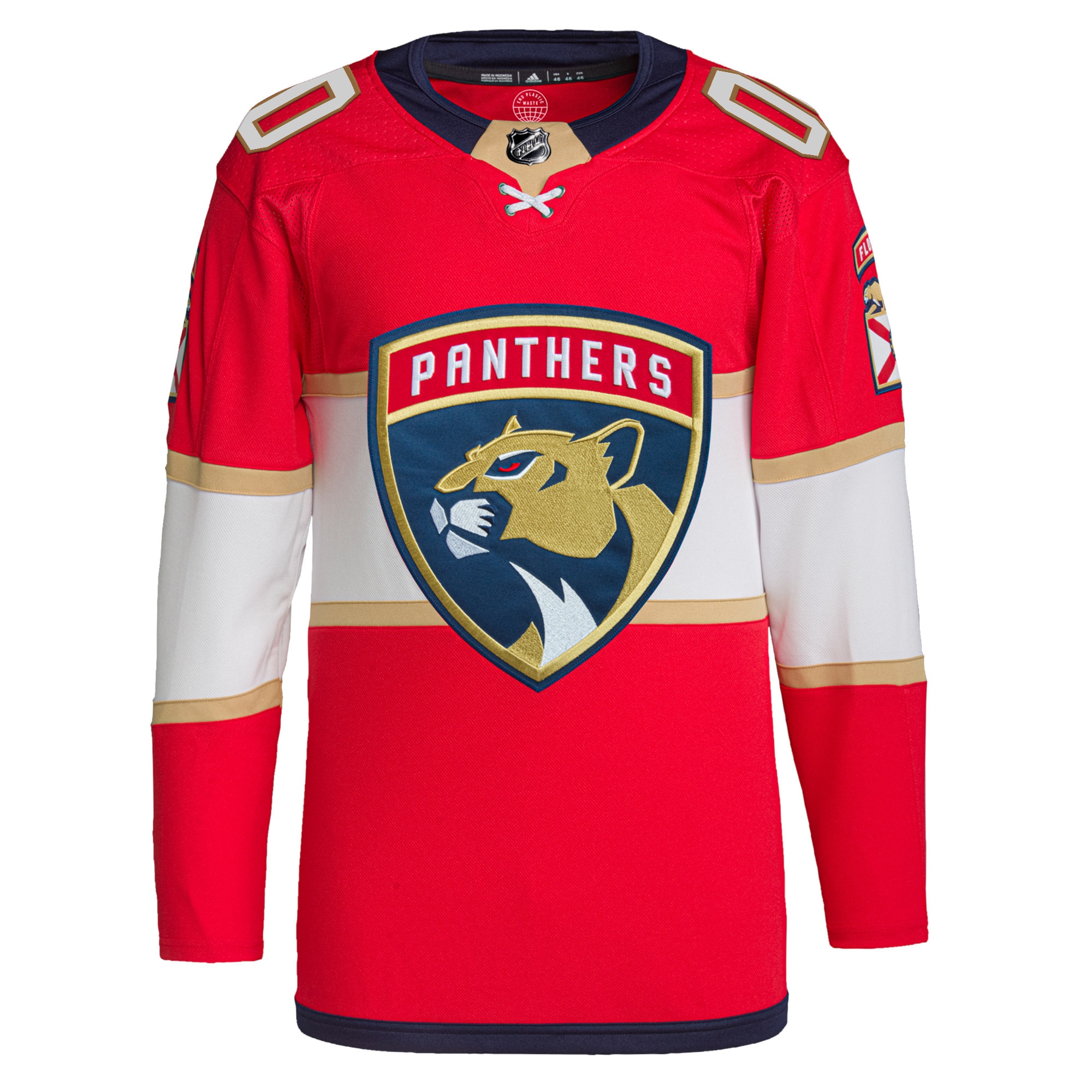 Florida Panthers adidas Home Primegreen Authentic Pro Custom Jersey - Red