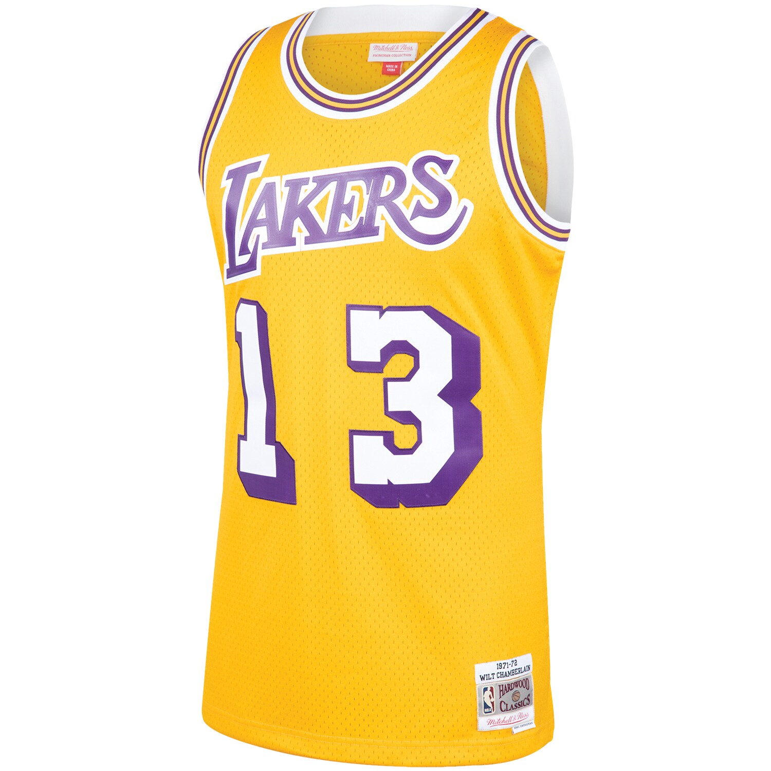 Wilt Chamberlain Los Angeles Lakers Mitchell & Ness Hardwood Classics Swingman Jersey - Gold