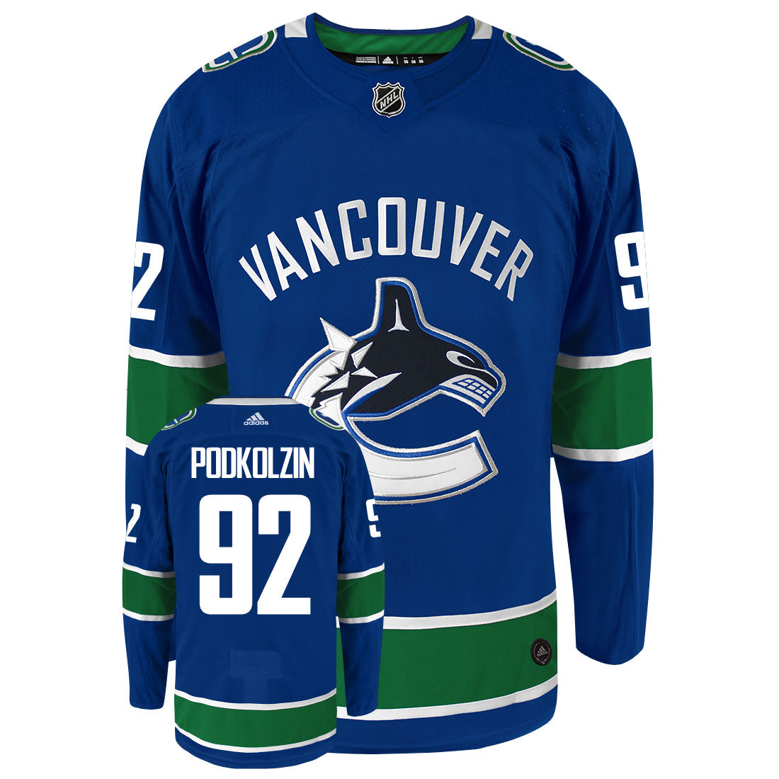Vasily Podkolzin Vancouver Canucks Adidas Primegreen Authentic NHL Hockey Jersey