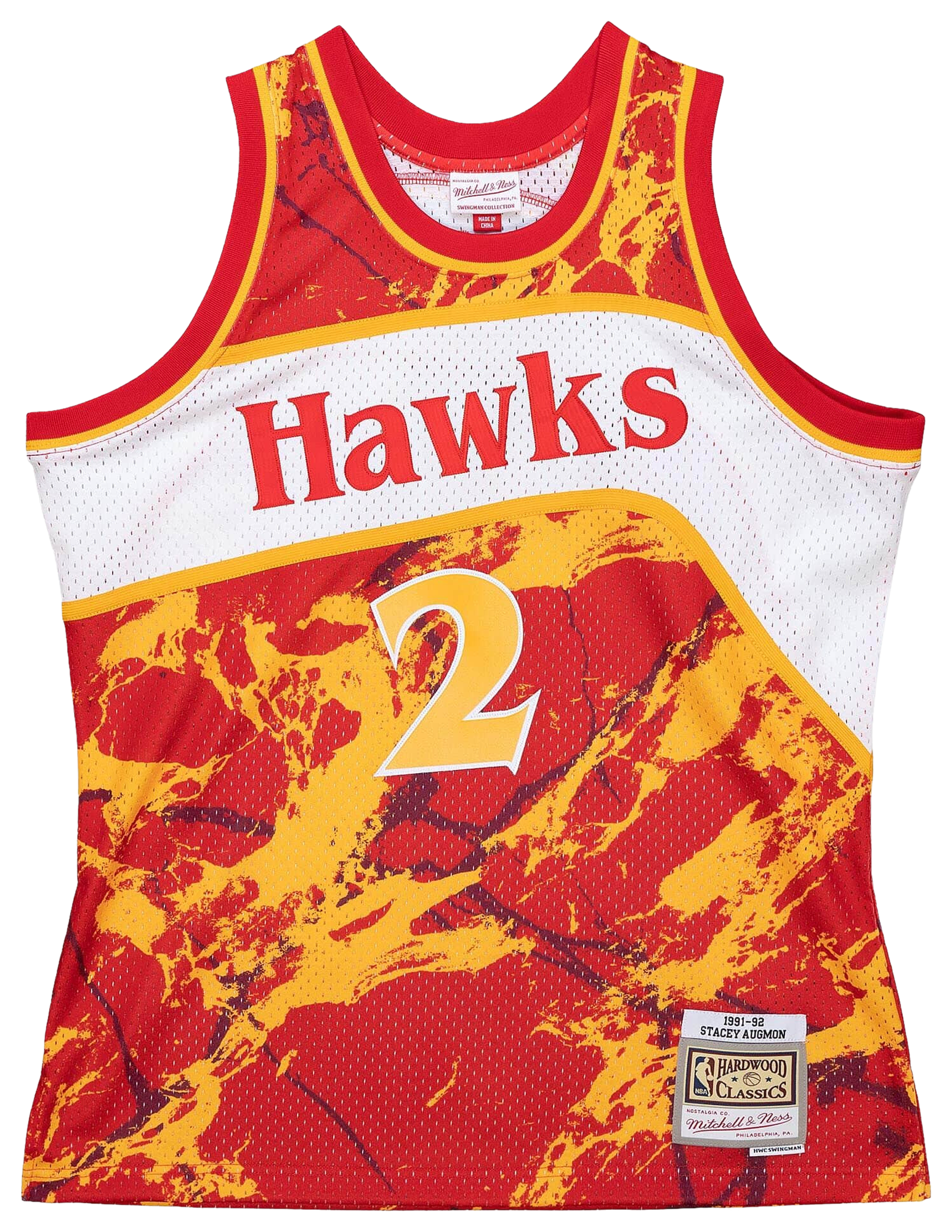 Men's Carter Vince Mitchell & Ness Hawks Marble Jersey - Red