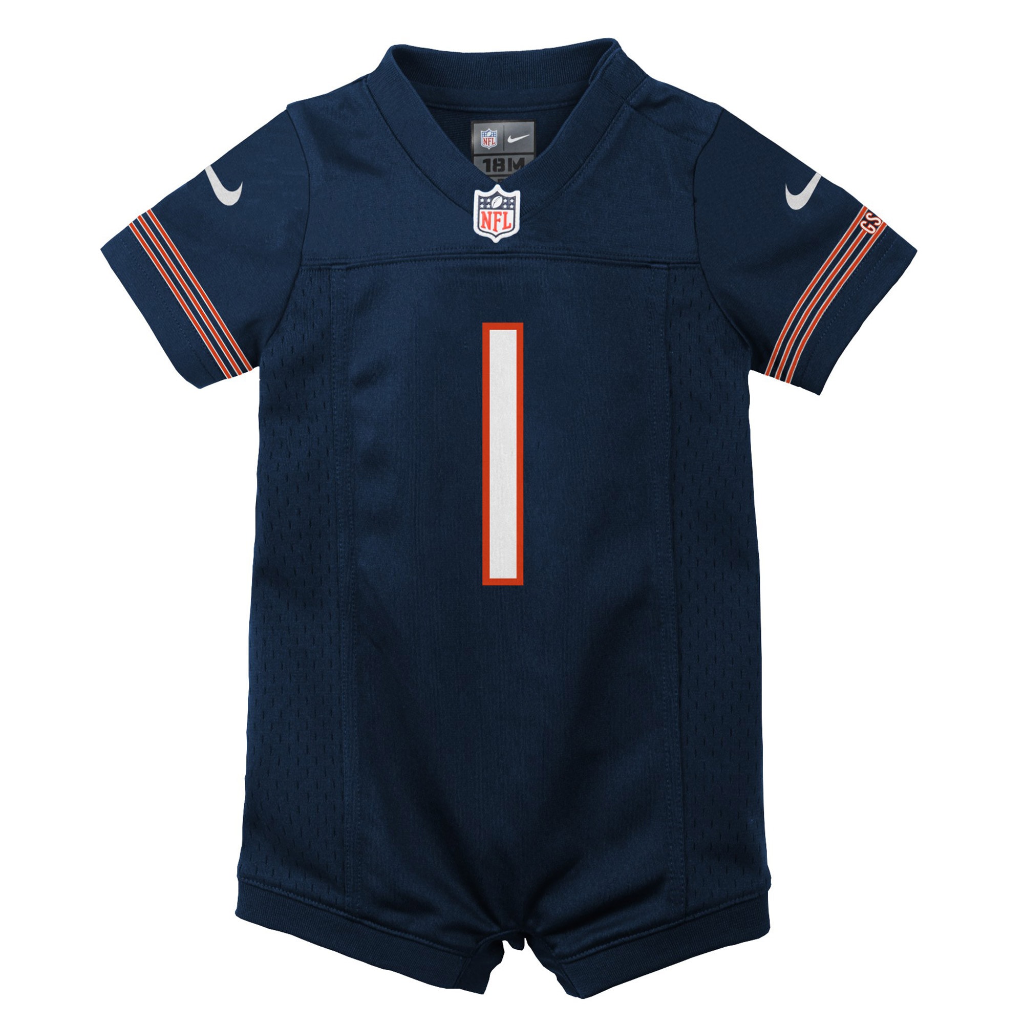 Justin Fields Chicago Bears Nike Newborn & Infant Game Romper Jersey - Navy