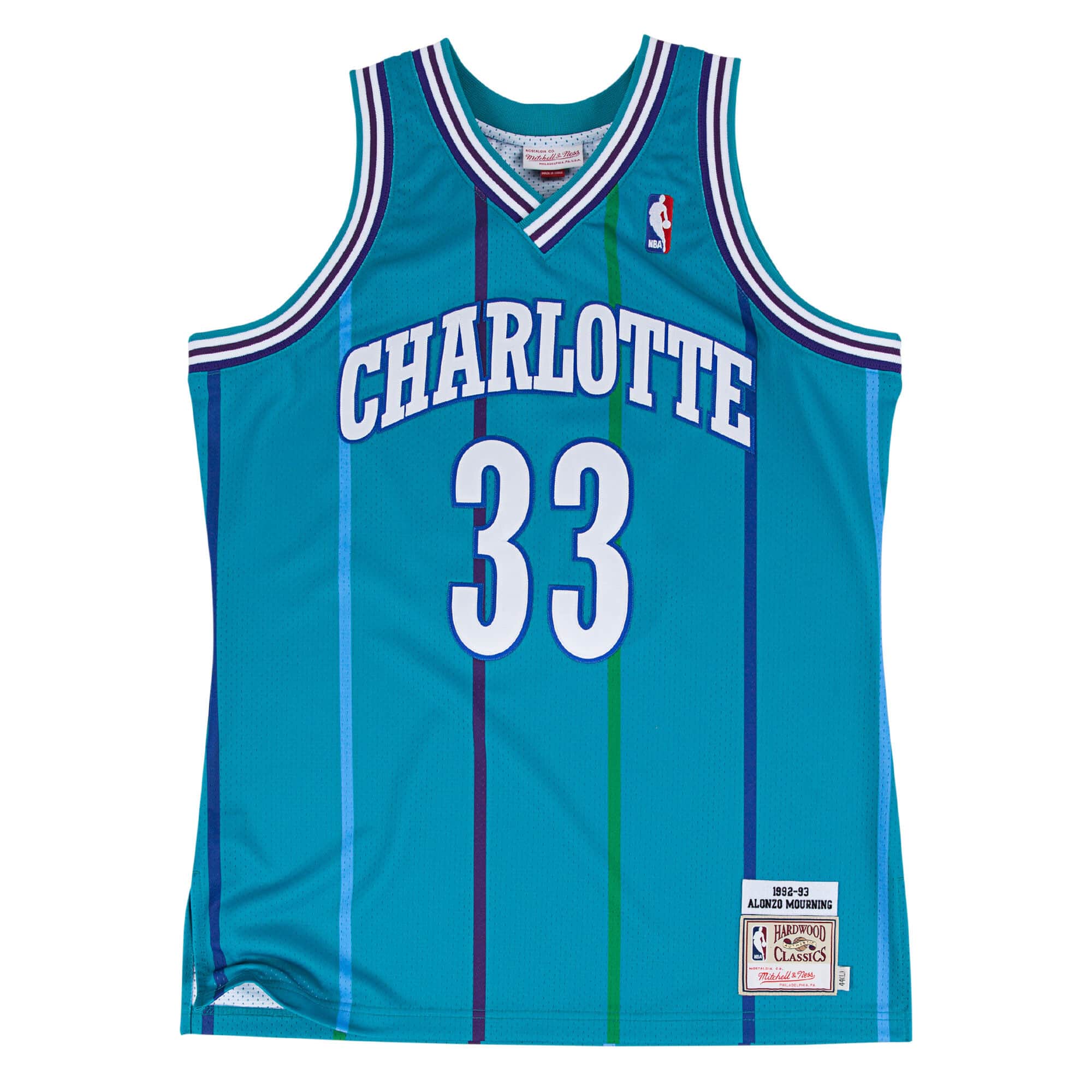 Alonzo Mourning 1992-93 Authentic Jersey Charlotte Hornets