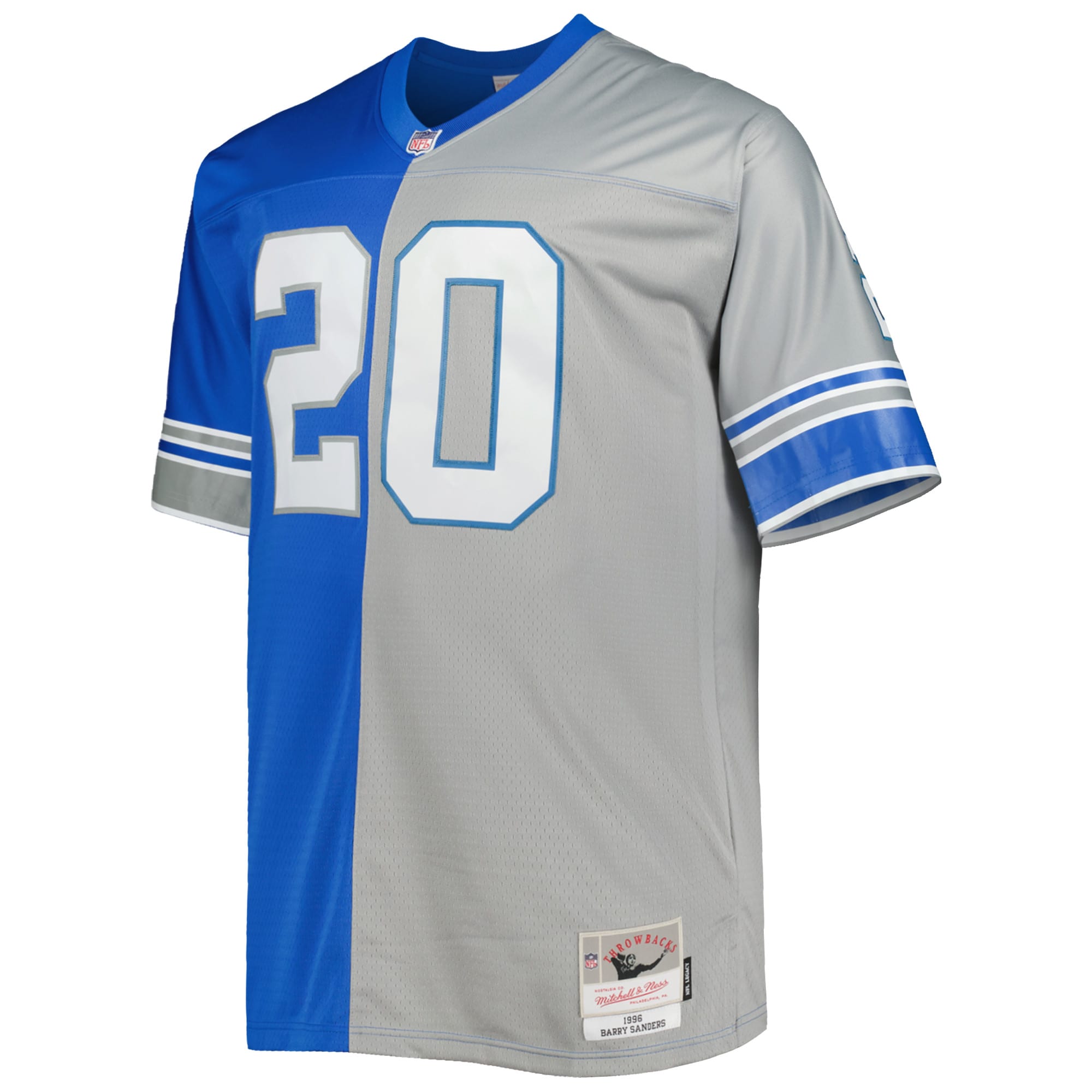 Barry Sanders Detroit Lions Mitchell & Ness Big & Tall Split Legacy Retired Player Replica Jersey - Blue/Silver