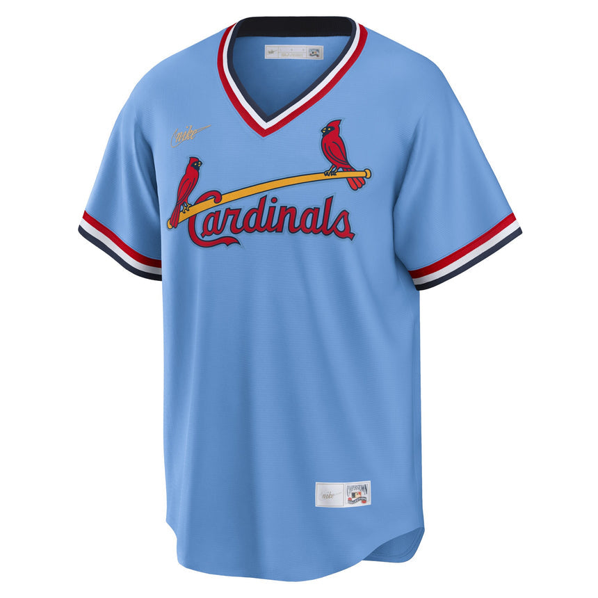 Men's St. Louis Cardinals Light Blue Road Cooperstown Collection Team Jersey