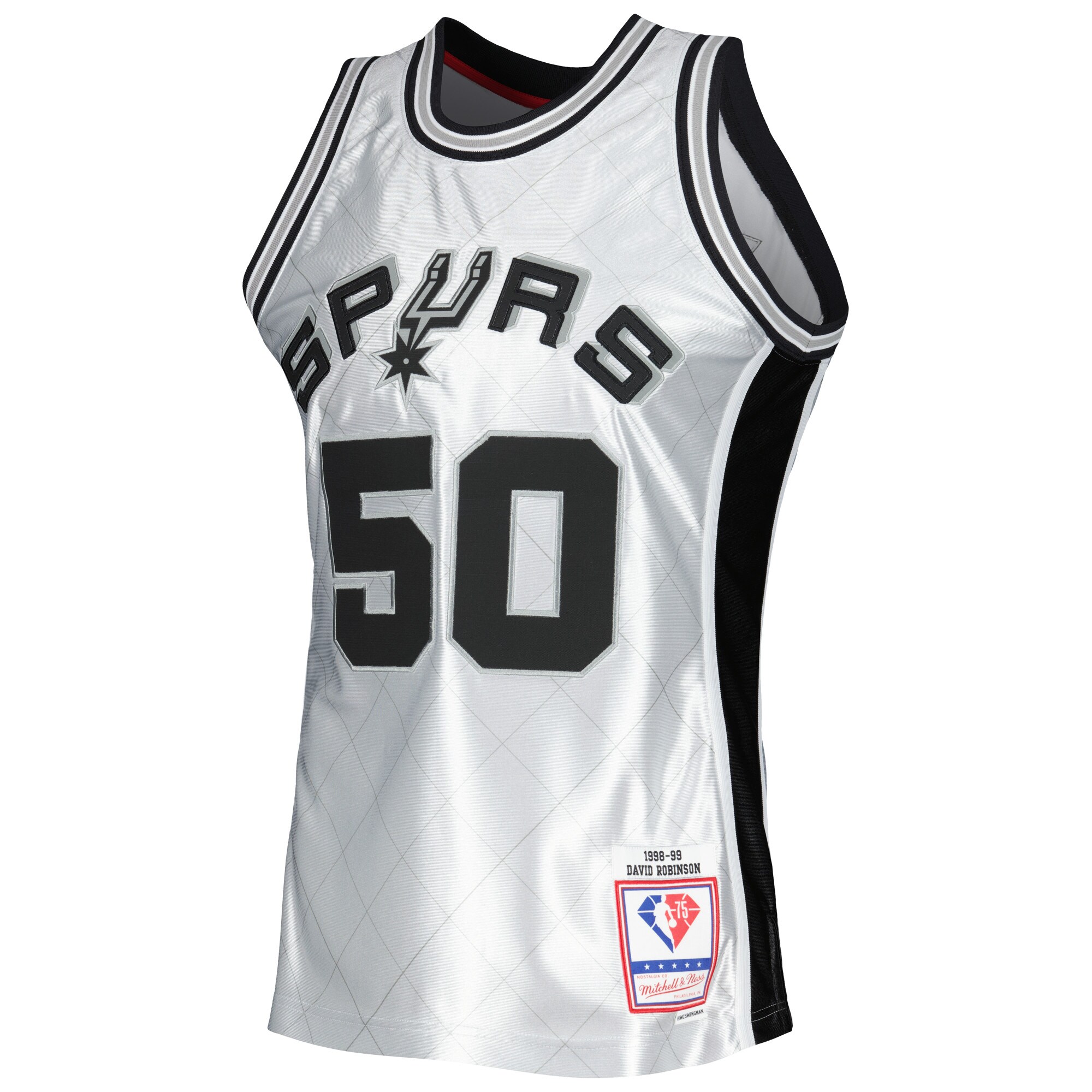David Robinson San Antonio Spurs Mitchell & Ness 1998/99 Hardwood Classics 75th Anniversary Swingman Jersey - Platinum