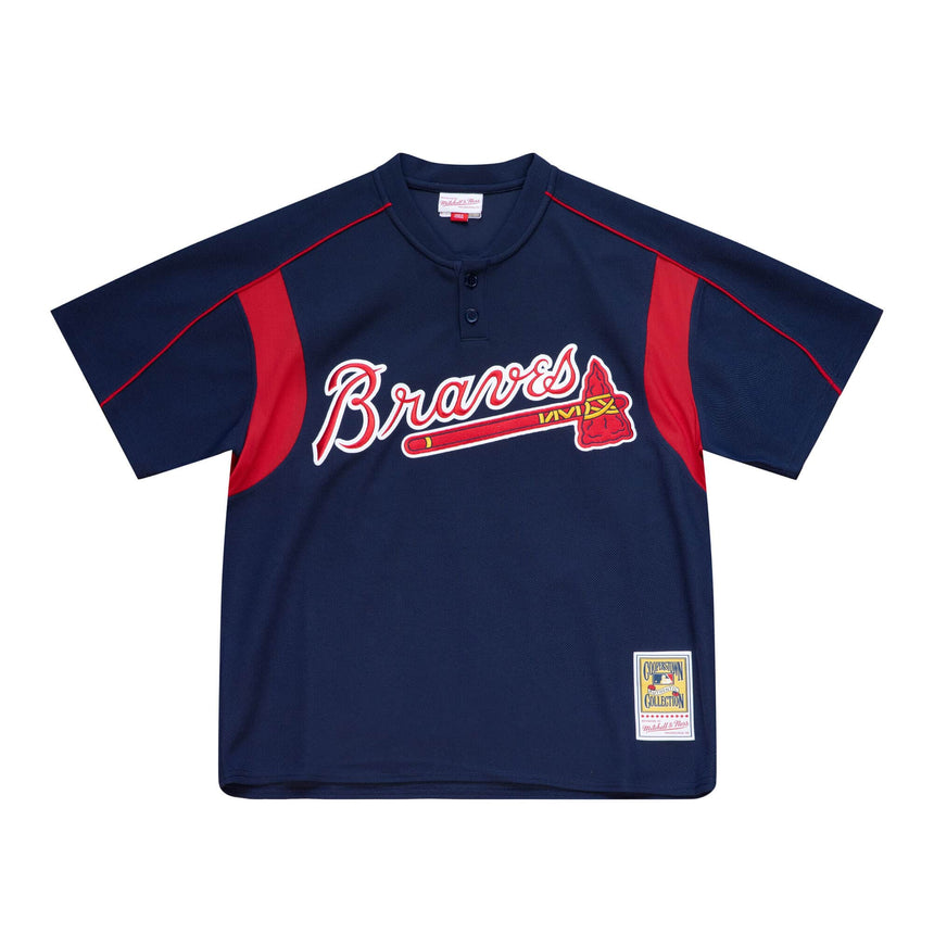 Men's Atlanta Braves Chipper Jones 2003 Mitchell & Ness Navy Cooperstown Batting Practice Jersey