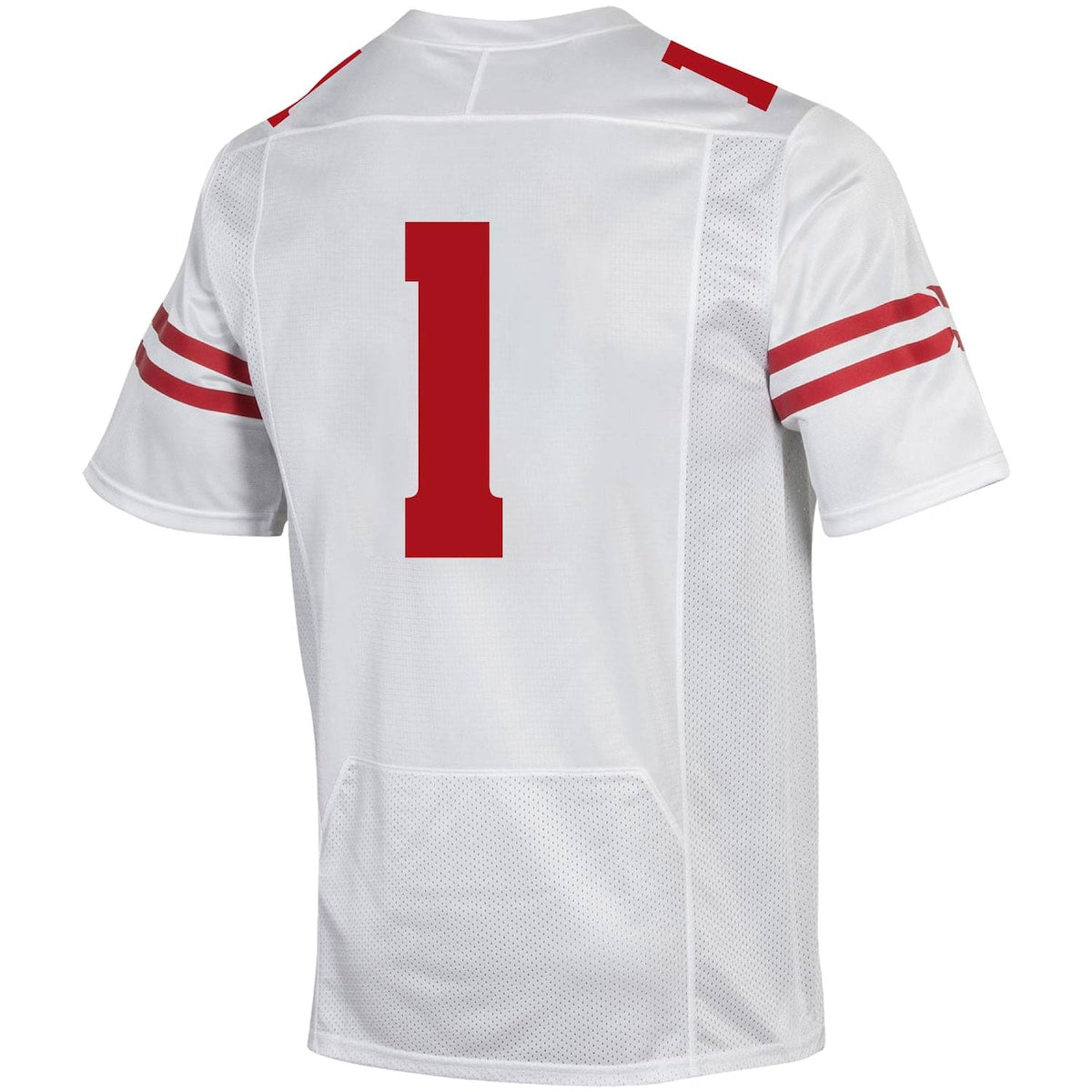 Men's  Under Armour Wisconsin #1 Premier Football Jersey - White