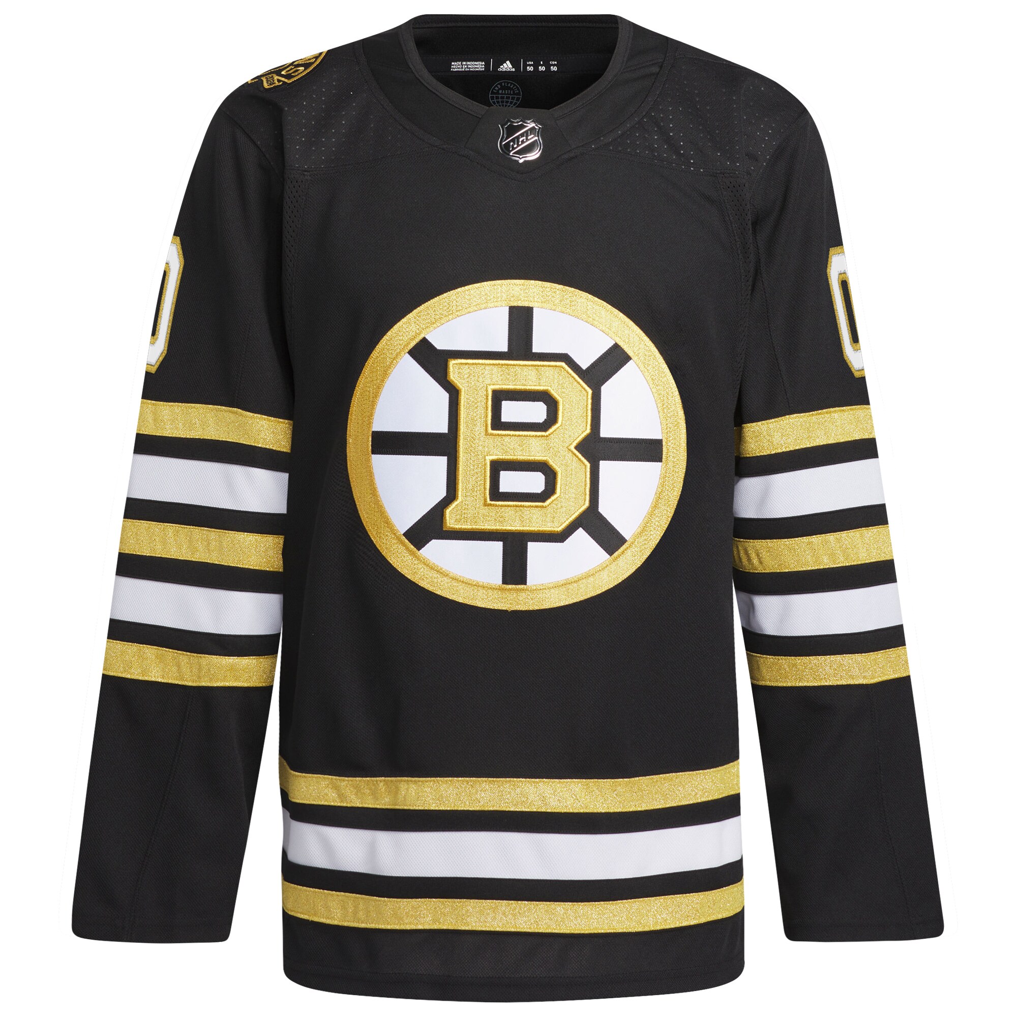 Boston Bruins adidas 100th Anniversary Primegreen Authentic Custom Jersey - Black