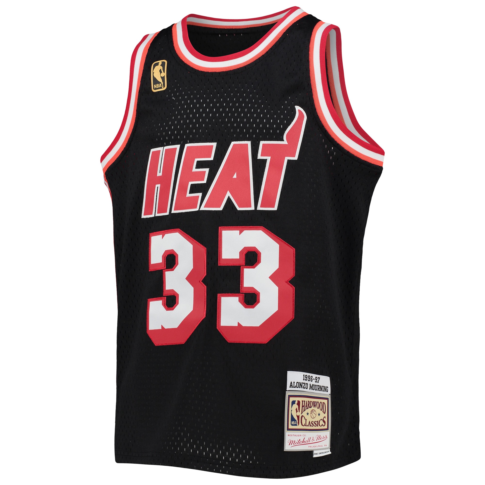 Alonzo Mourning Miami Heat Mitchell & Ness Youth 1996/97 Hardwood Classics Swingman Jersey - Black