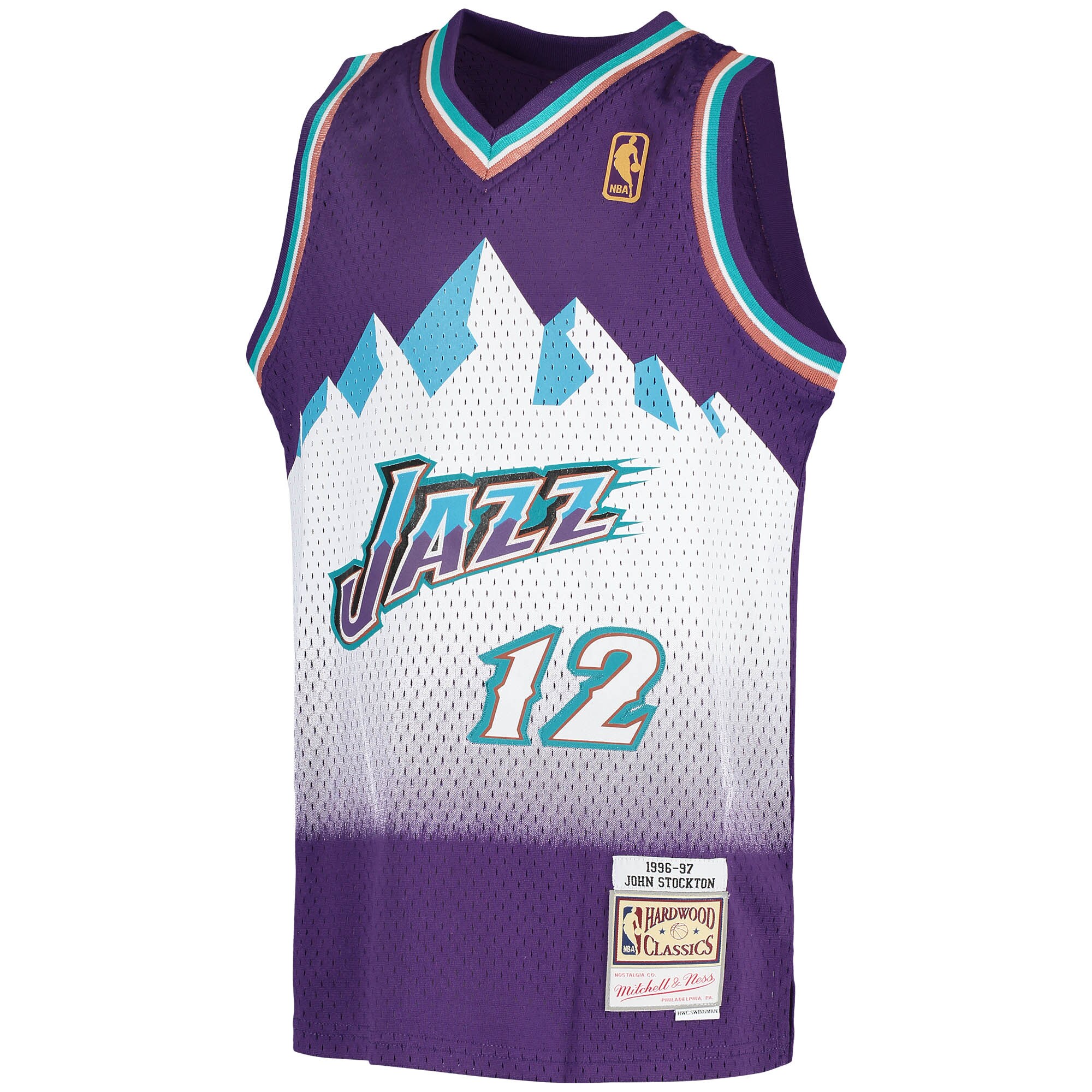 John Stockton Utah Jazz Mitchell & Ness Youth 1991-92 Hardwood Classics Swingman Throwback Jersey - Purple