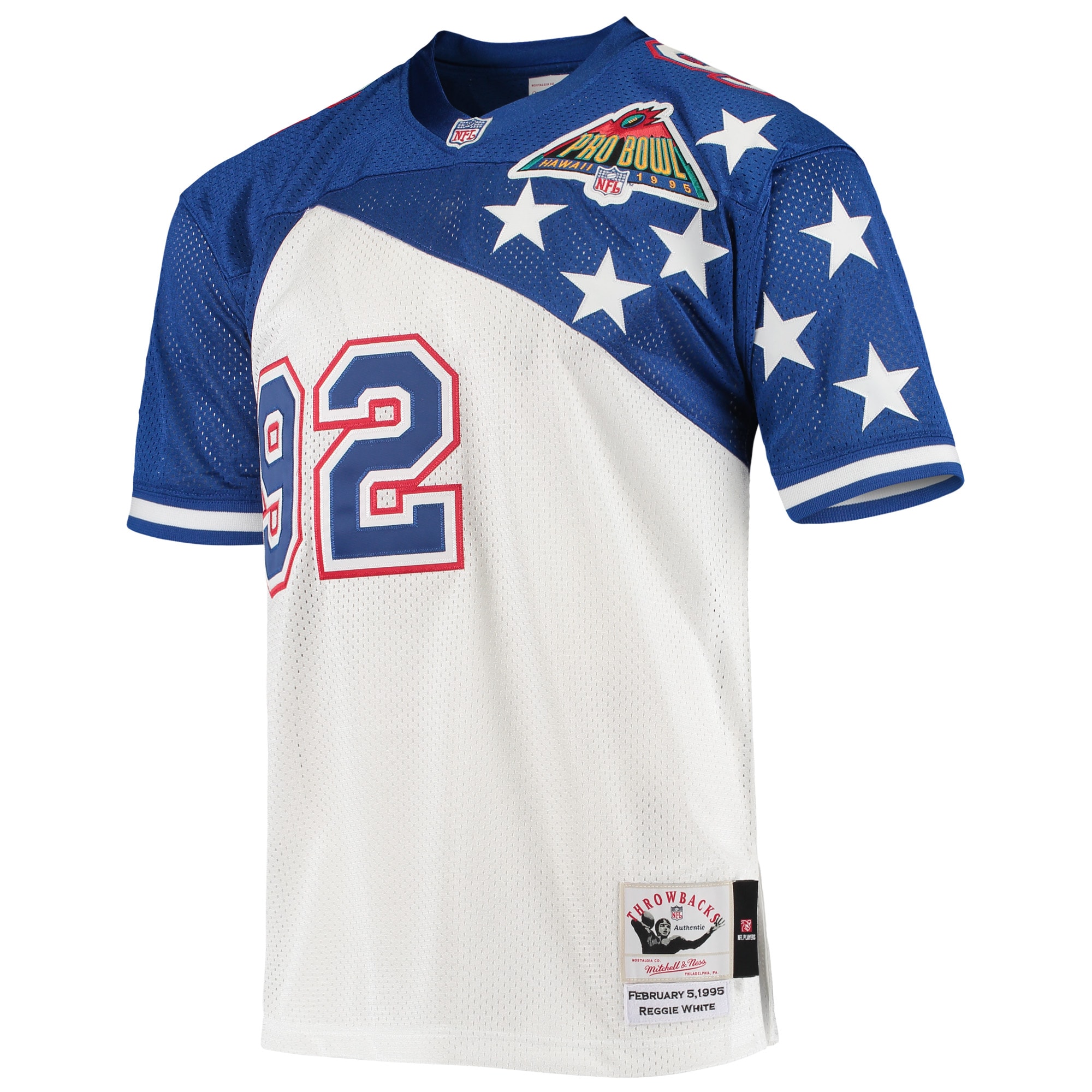 Reggie White NFC Mitchell & Ness 1995 Pro Bowl Authentic Jersey - White/Blue