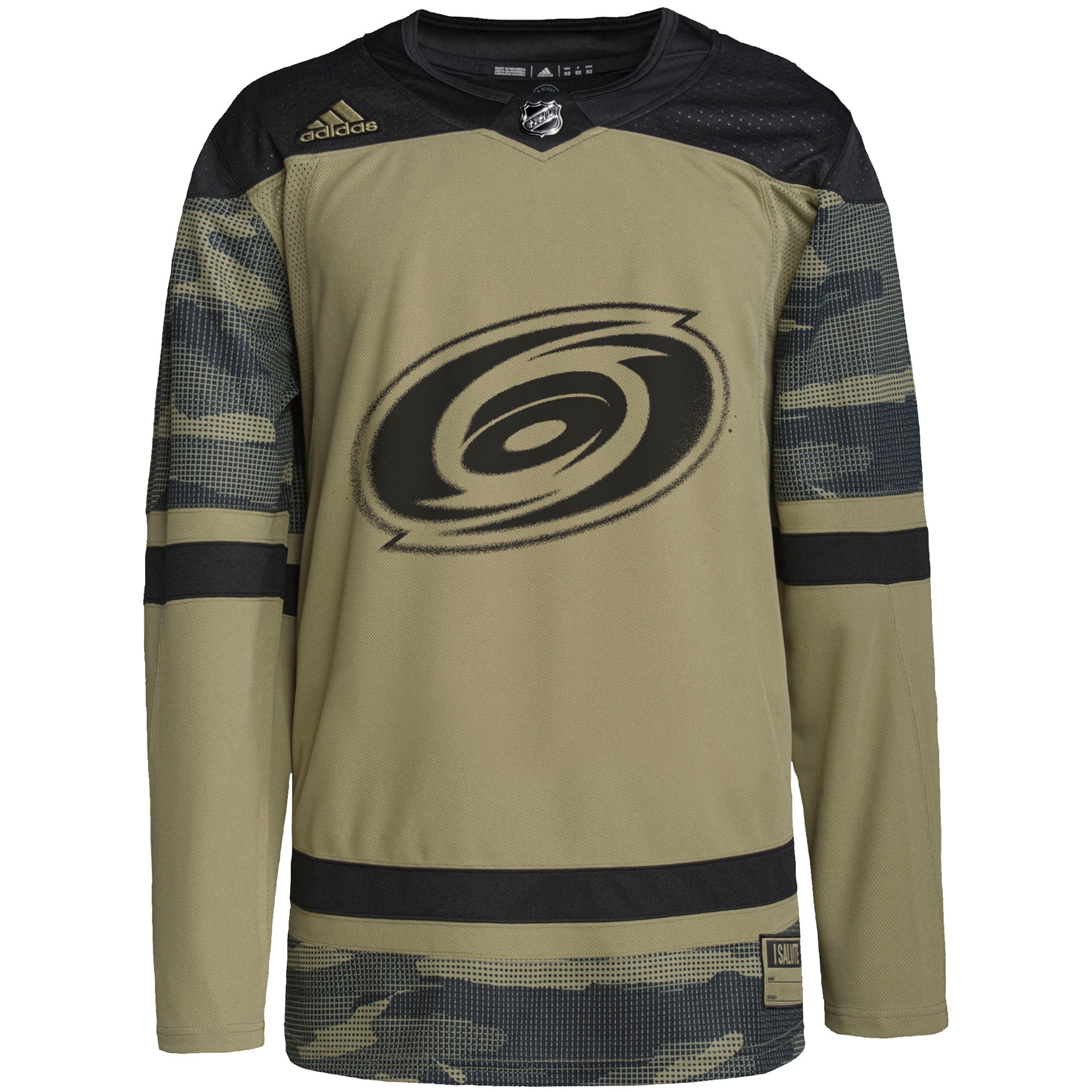 Carolina Hurricanes adidas Military Appreciation Team Authentic Custom Practice Jersey - Camo