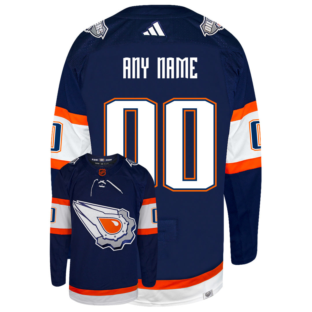 Customizable Edmonton Oilers Adidas 2022 Primegreen Reverse Retro Authentic NHL Hockey Jersey