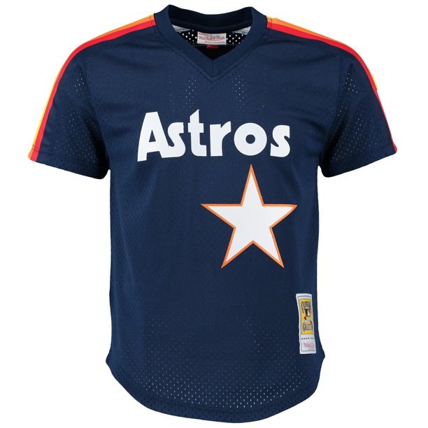 Men's Craig Biggio Houston Astros Mitchell & Ness Cooperstown Mesh Batting Practice Jersey - Navy