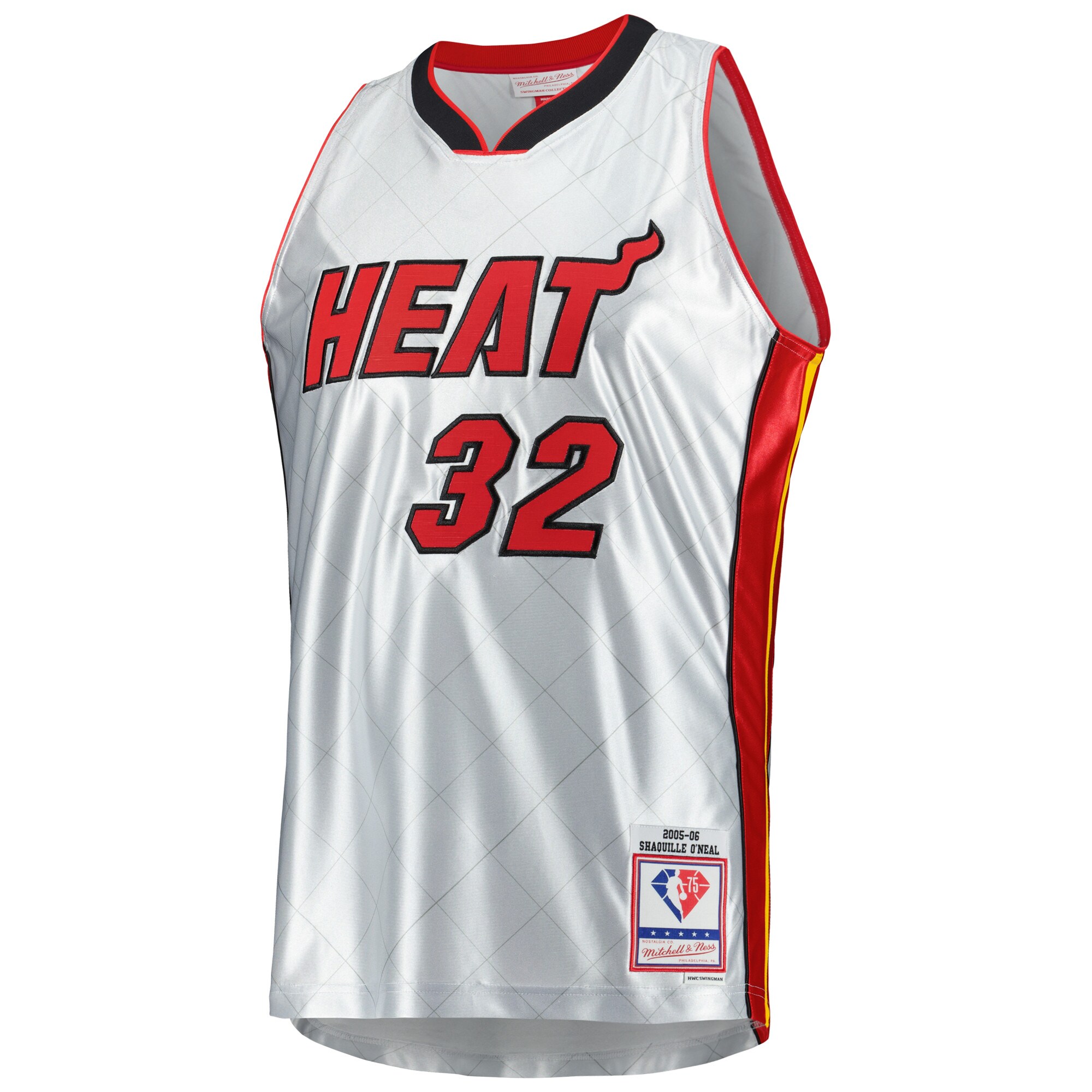 Shaquille O'Neal Miami Heat Mitchell & Ness 2005/06 Hardwood Classics 75th Anniversary Swingman Jersey - Platinum