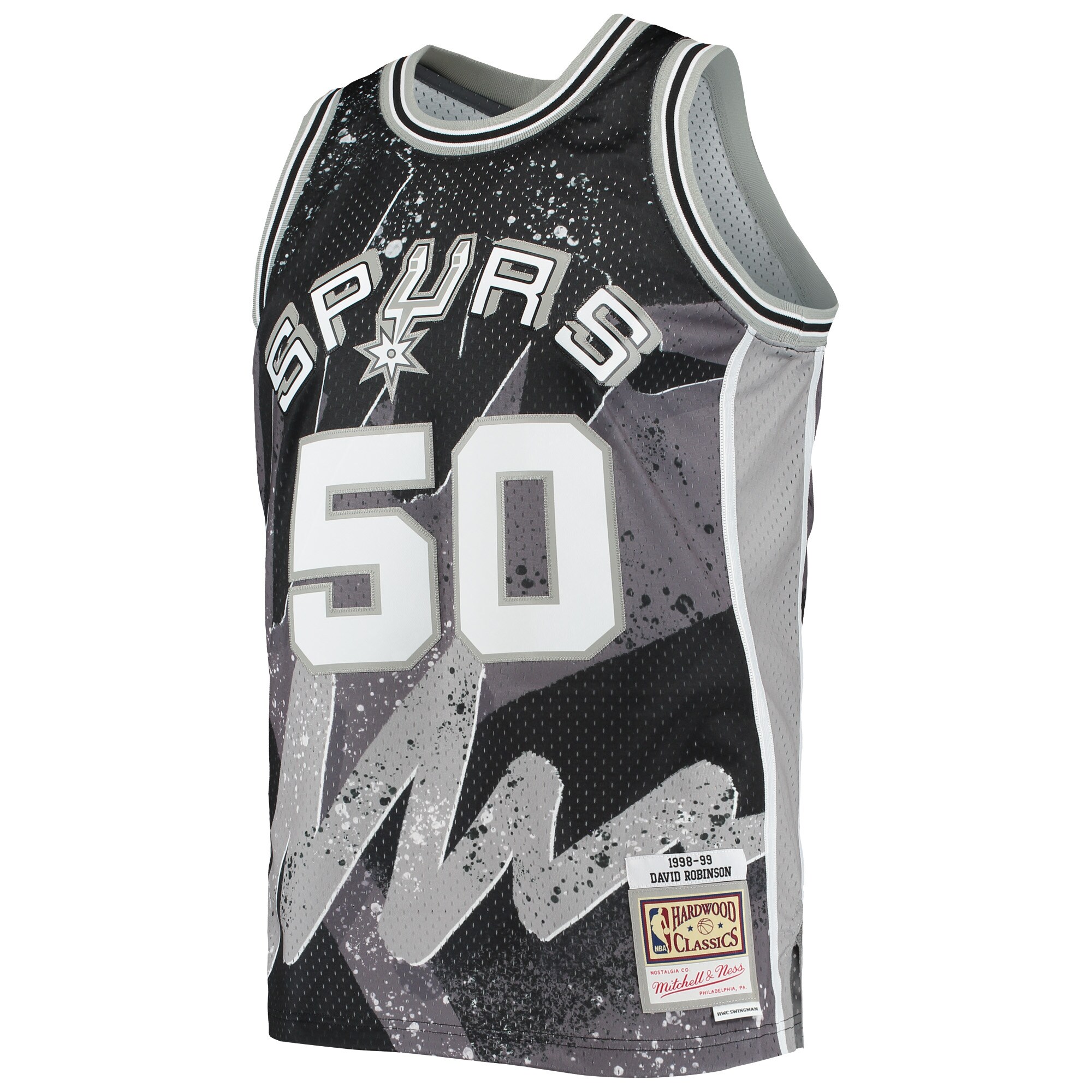 David Robinson San Antonio Spurs Mitchell & Ness Hardwood Classics 1998/99 Hyper Hoops Swingman Jersey - Black