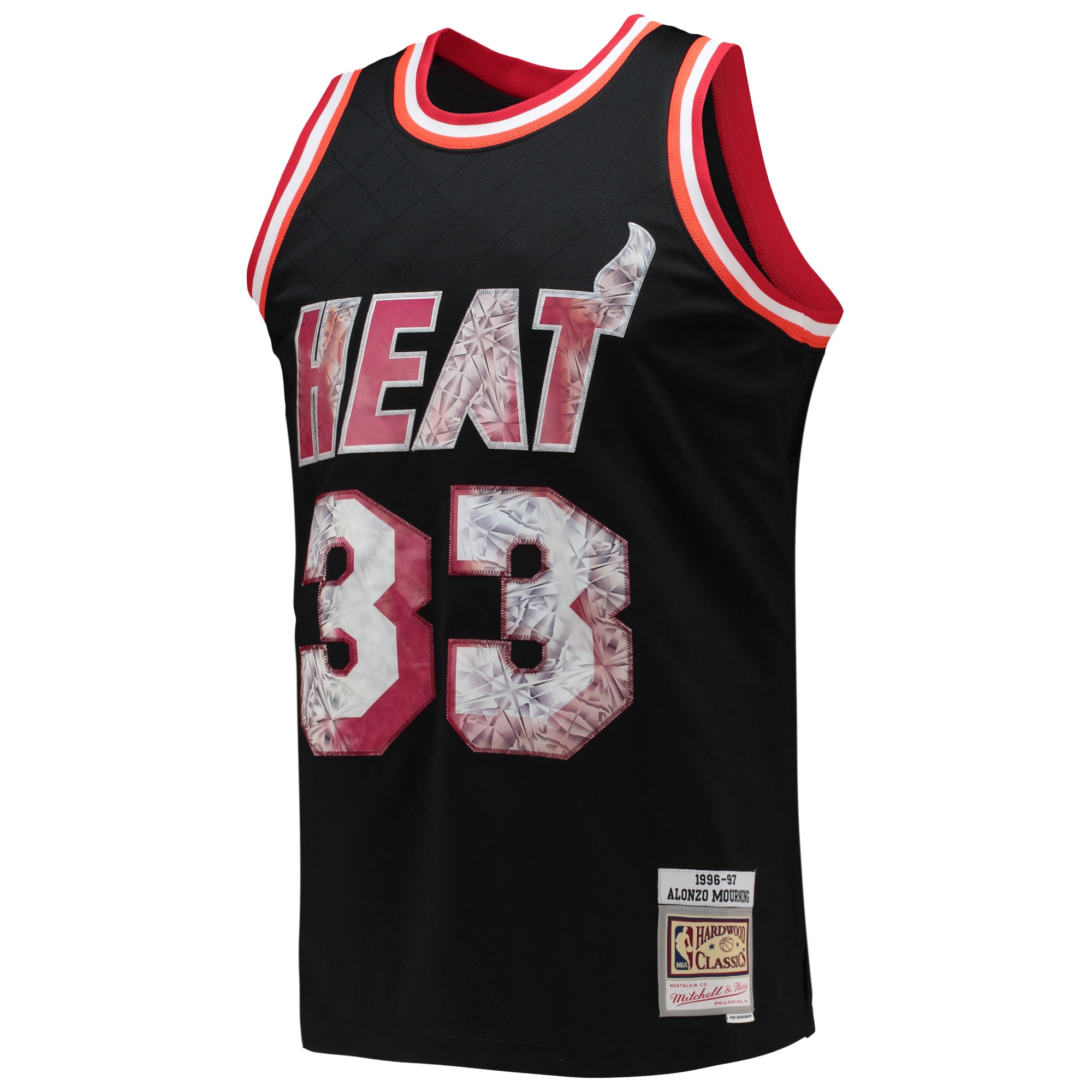 Alonzo Mourning Miami Heat Mitchell & Ness 1996-97 Hardwood Classics NBA 75th Anniversary Diamond Swingman Jersey - Black
