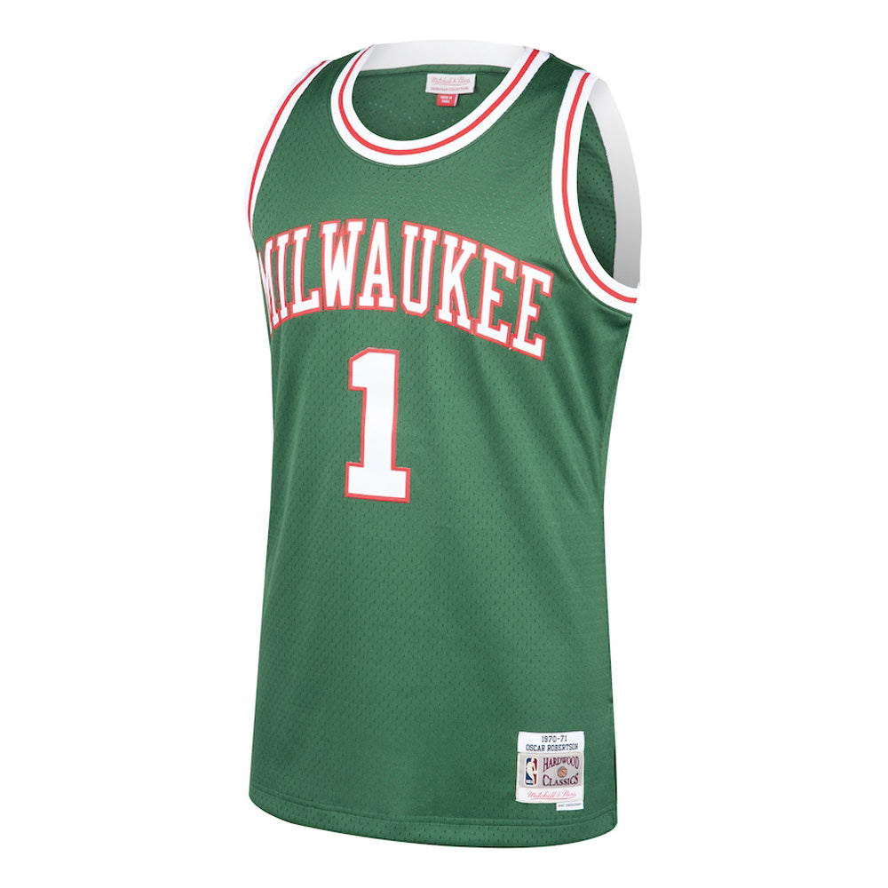 Men's Milwaukee Bucks Oscar Robertson 1970-71 Hardwood Classic Jersey - Green
