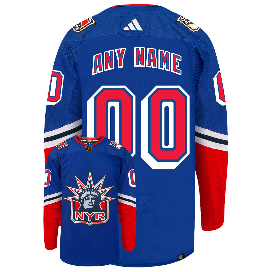 Customizable New York Rangers Adidas 2022 Primegreen Reverse Retro Authentic NHL Hockey Jersey