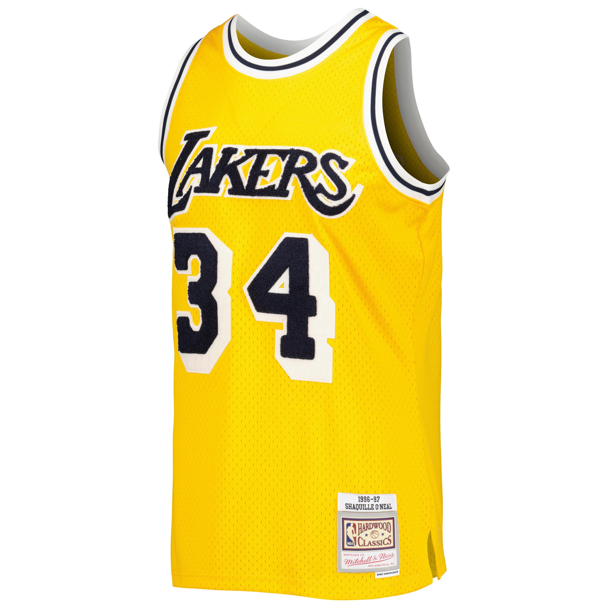 Shaquille O'Neal Los Angeles Lakers Mitchell & Ness Hardwood Classics Off-Court Swingman Jersey - Yellow