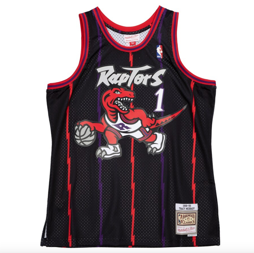 Men's Tracy McGrady Toronto Raptors Mitchell & Ness 1998-99 Hardwood Classics Reload 2.0 Swingman Jersey - Black