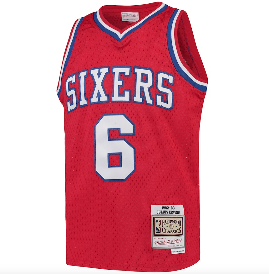 Youth Philadelphia 76ers Julius Erving Mitchell & Ness Red 1982-83 Hardwood Classics Swingman Jersey