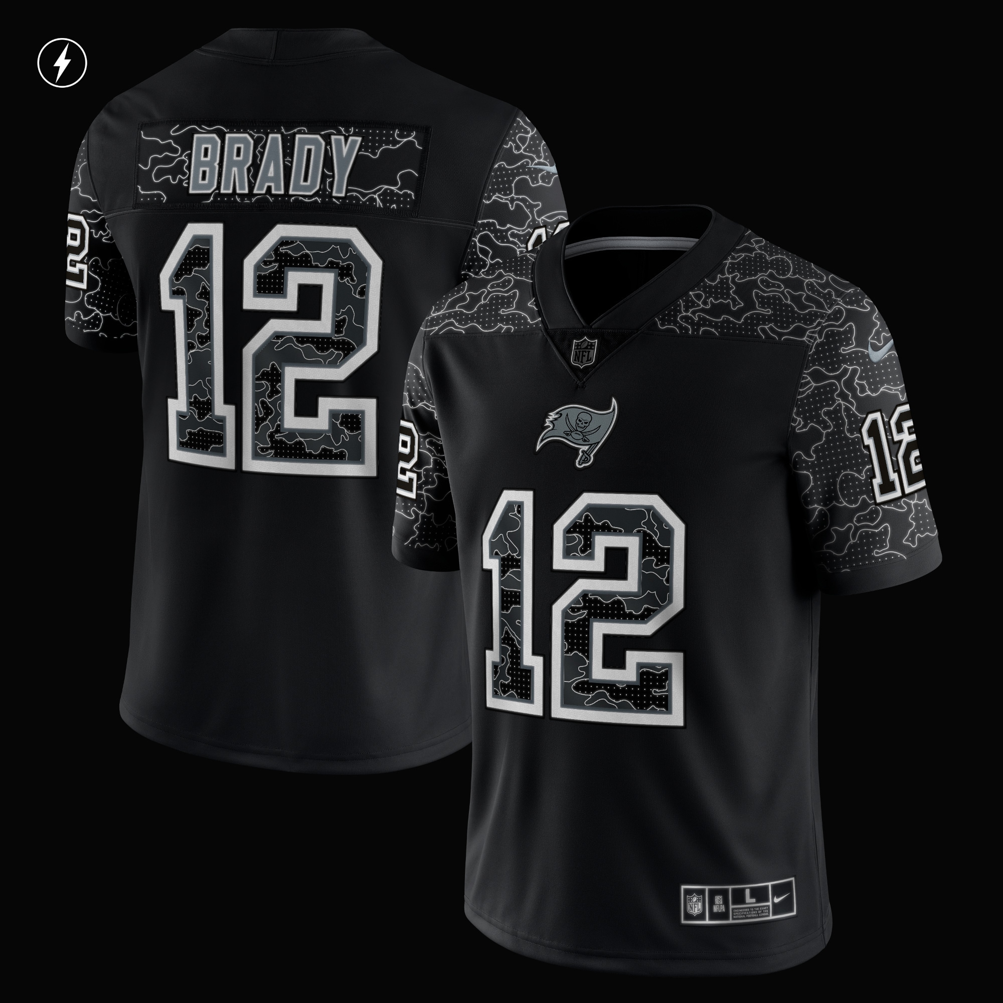 Tom Brady Tampa Bay Buccaneers Nike RFLCTV Limited Jersey - Black