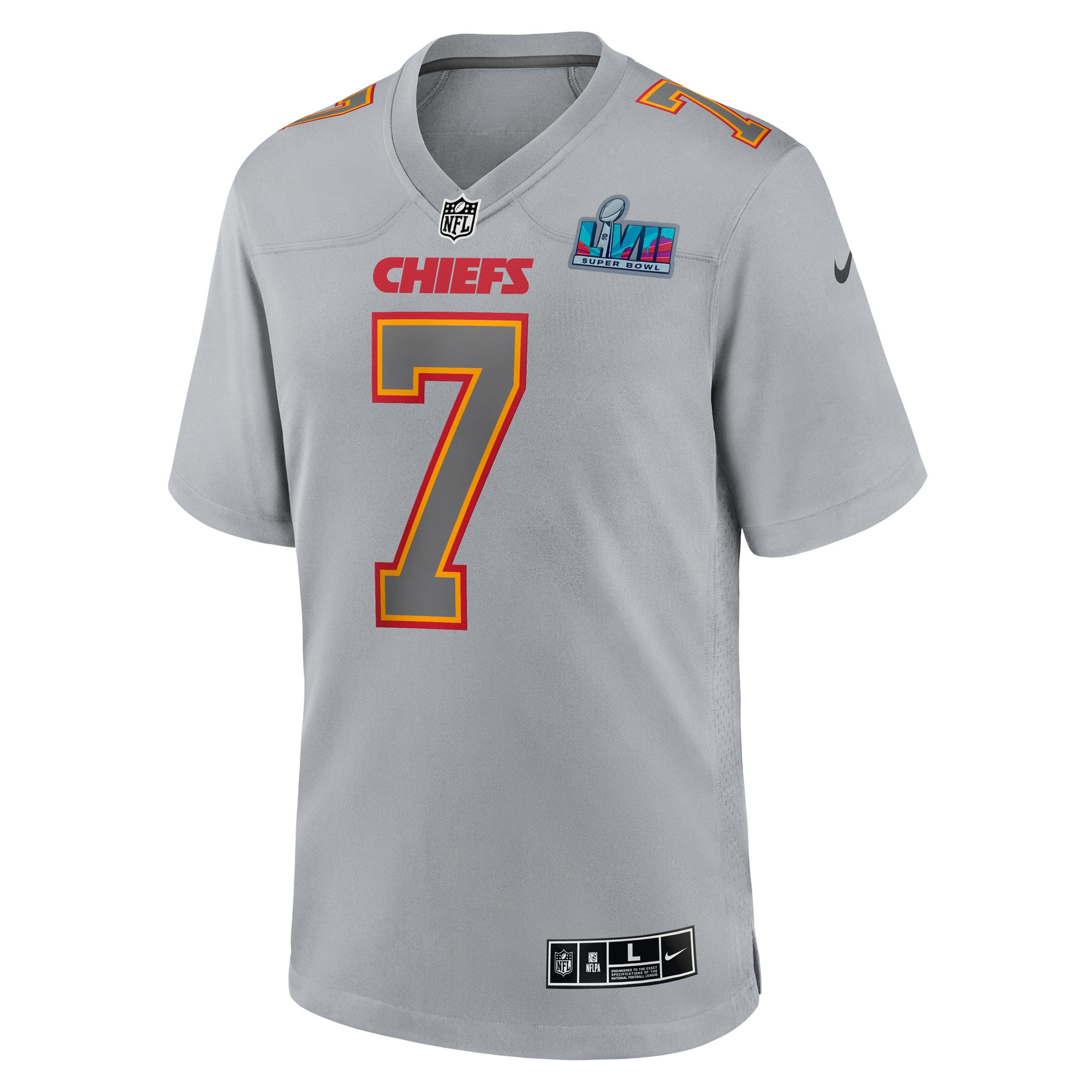 Harrison Butker Kansas City Chiefs Nike Super Bowl LVII Patch Atmosphere Fashion Game Jersey - Gray